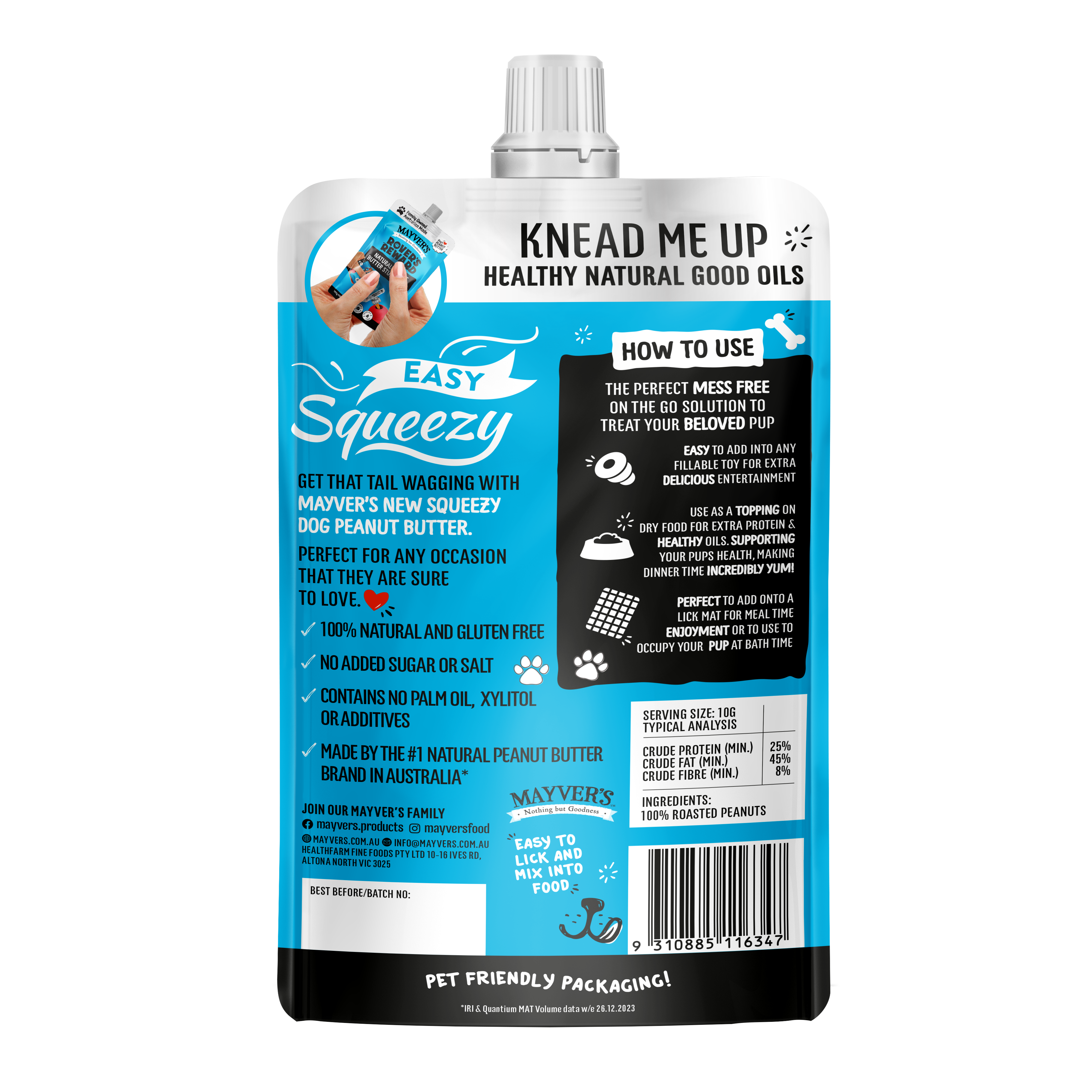 ROVER'S REWARD SQUEEZY DOG PEANUT BUTTER 180g