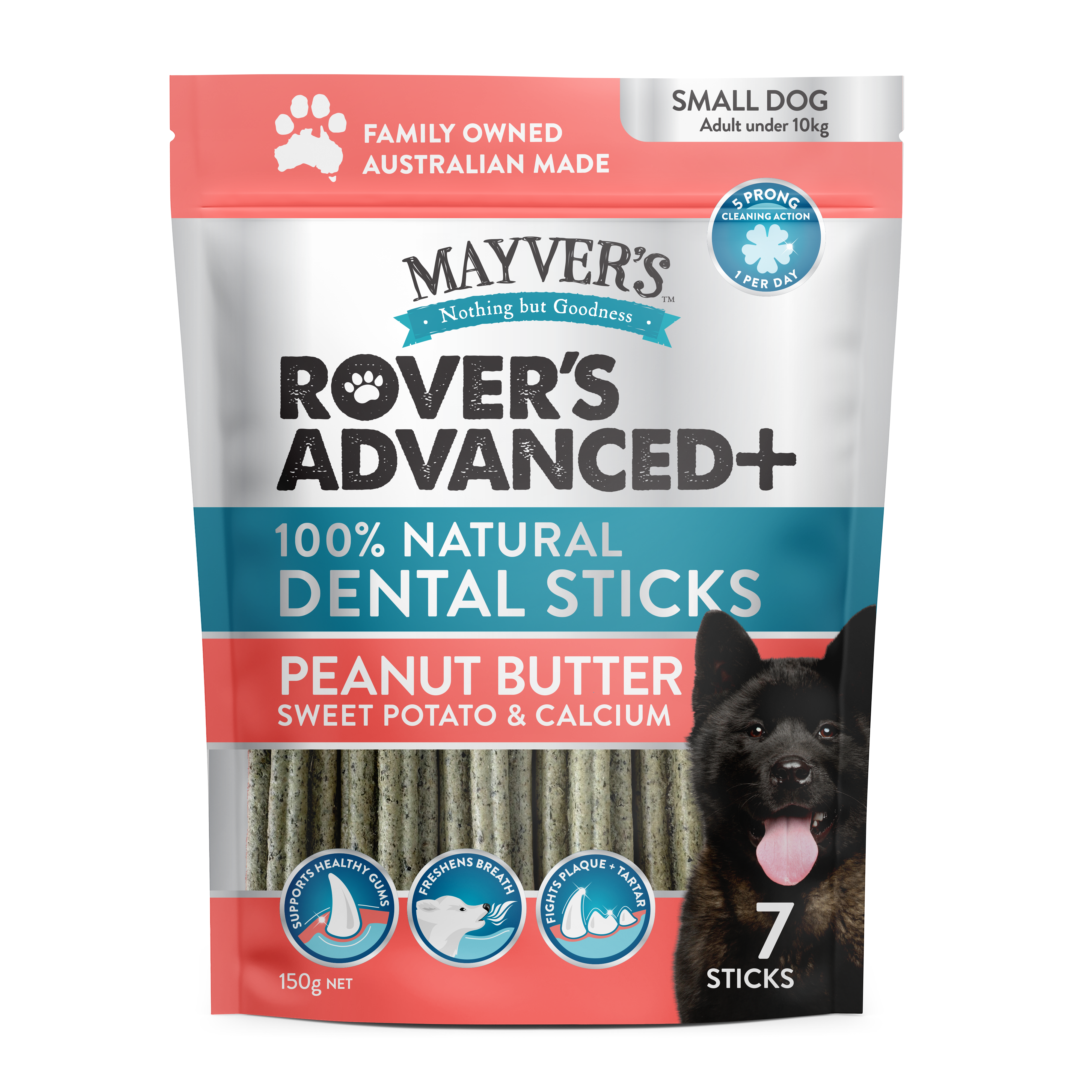 ROVER'S ADVANCED+ PEANUT BUTTER DENTAL STICKS 150g