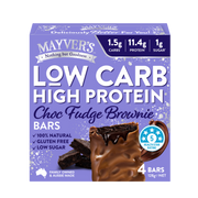 Mayver's Low Carb High Protein Choc Fudge Brownie Bars 4pk