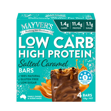 Mayver’s Low Carb High Protein Salted Caramel Bars 4pk