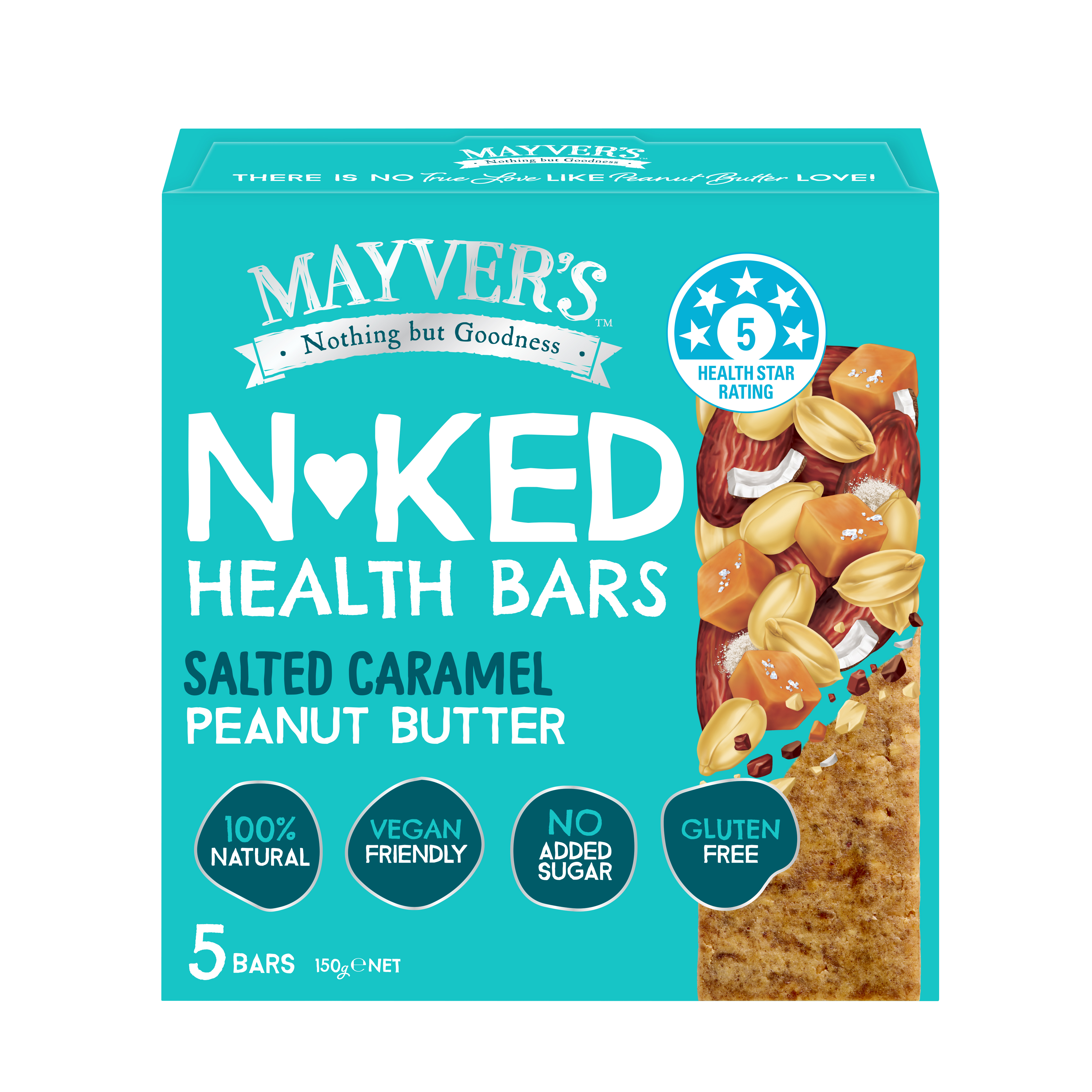 SALTED CARAMEL PEANUT BUTTER N*KED HEALTH BARS 5pk