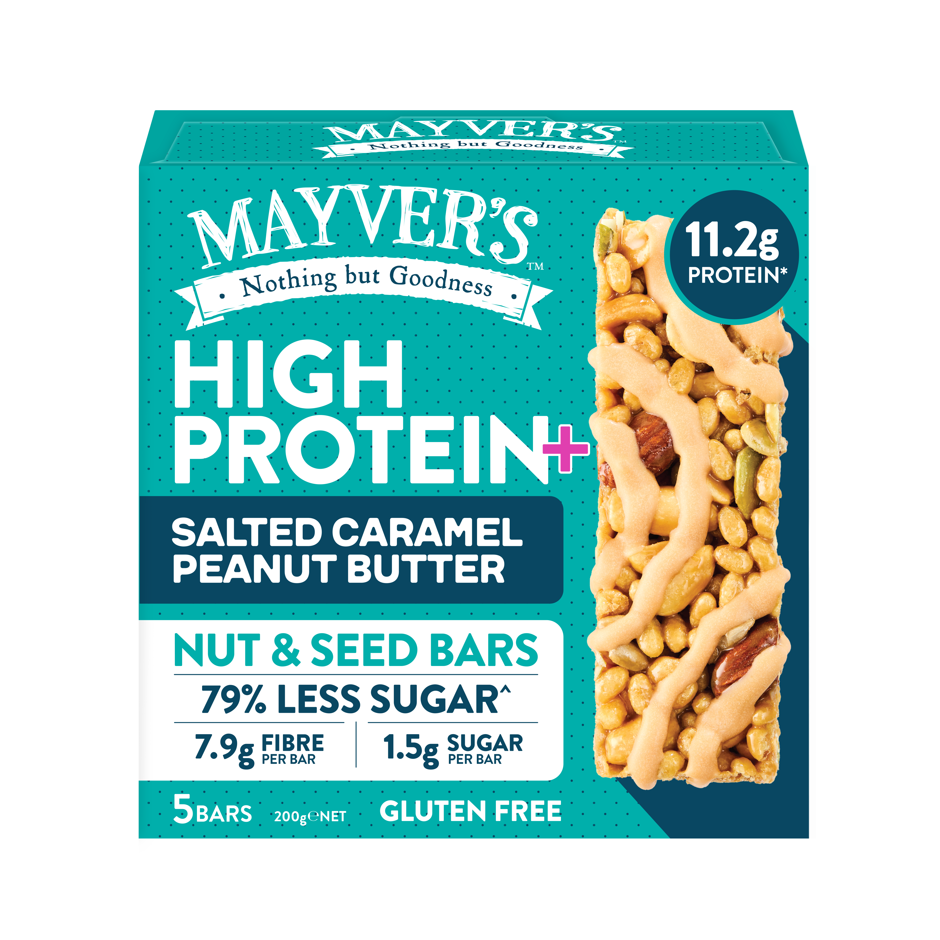 HIGH PROTEIN+ SALTED CARAMEL PEANUT BUTTER NUT & SEED BAR (5pk)