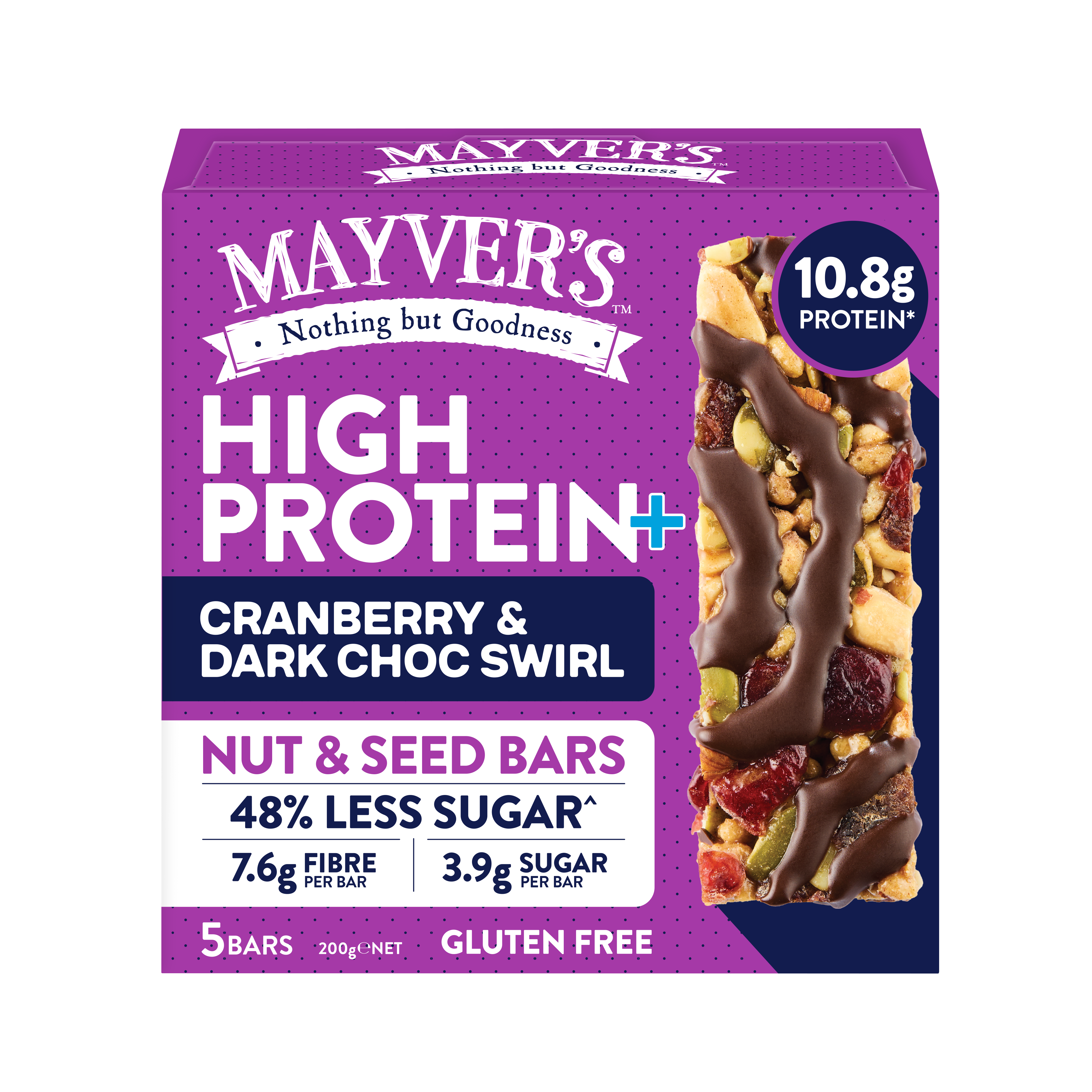 HIGH PROTEIN+ CRANBERRY & DARK CHOC SWIRL NUT & SEED BAR (5pk)