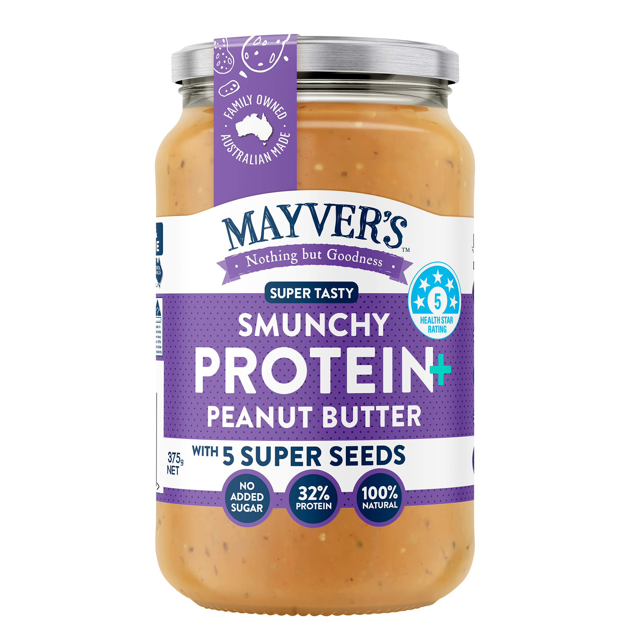SMUNCHY 5 SEEDS PROTEIN+ PEANUT BUTTER 375g