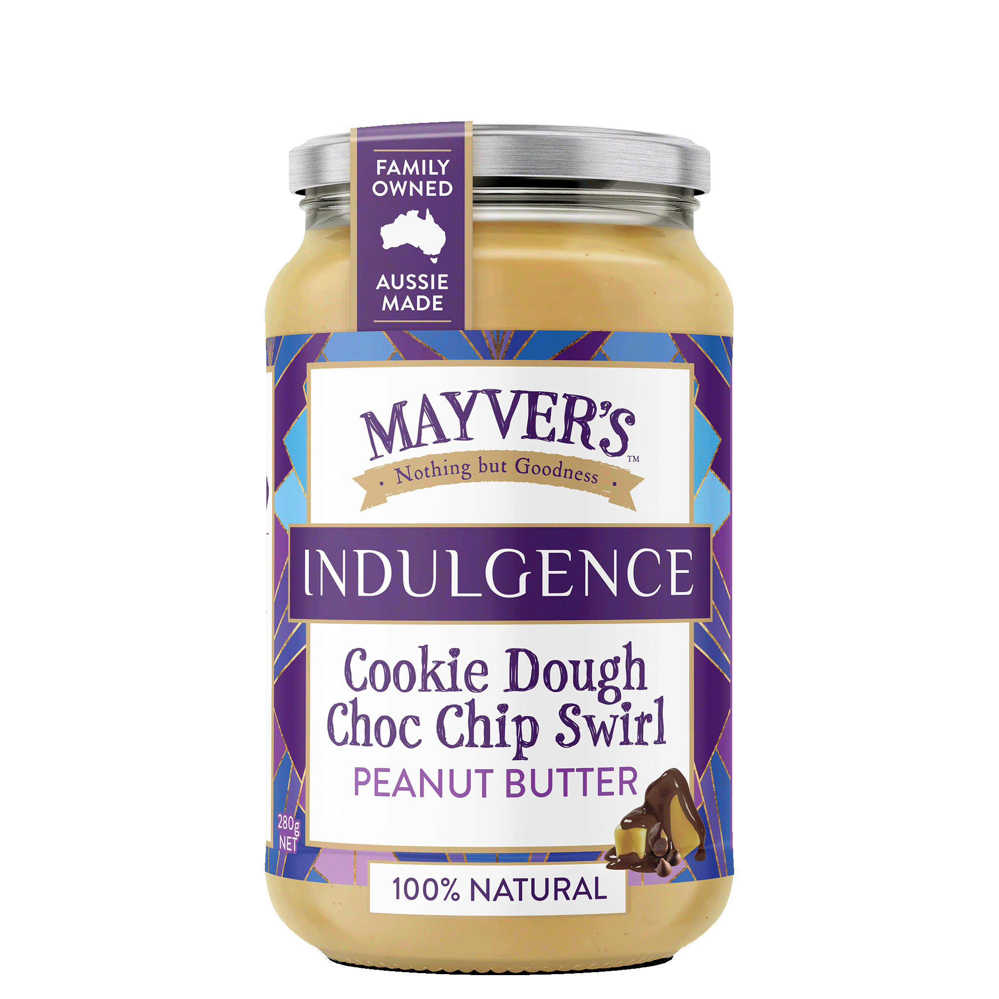 COOKIE DOUGH CHOC CHIP SWIRL PEANUT BUTTER 280g