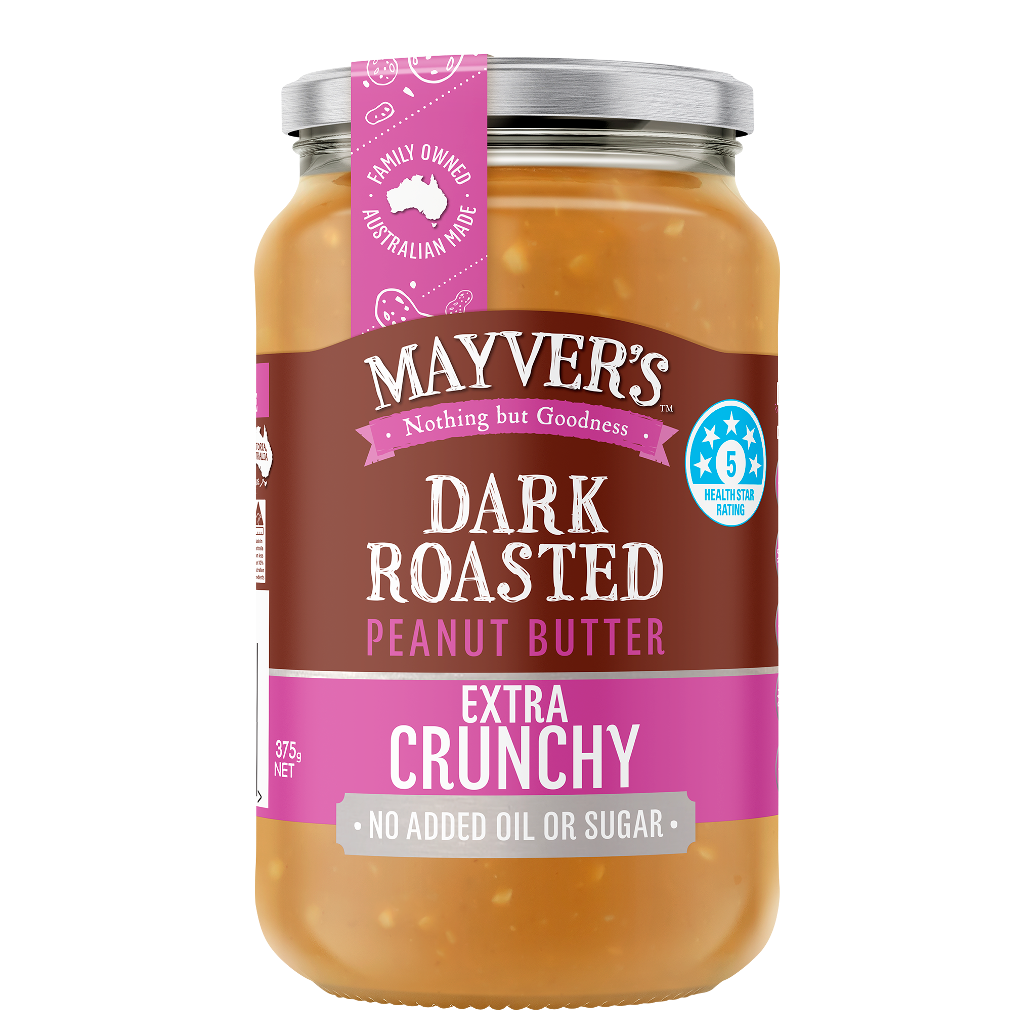 EXTRA CRUNCHY DARK ROASTED PEANUT BUTTER 375g