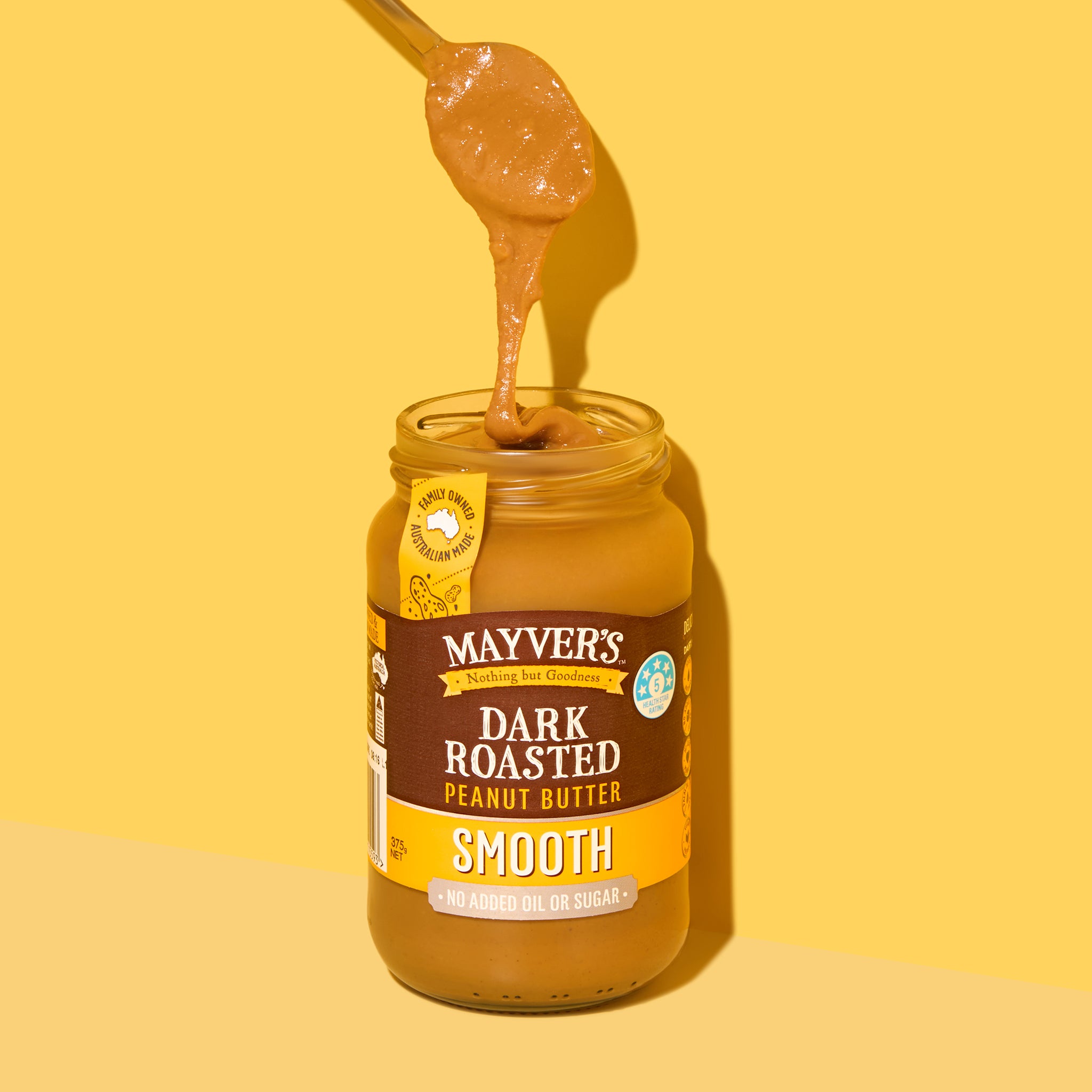 SMOOTH DARK ROASTED PEANUT BUTTER 375g