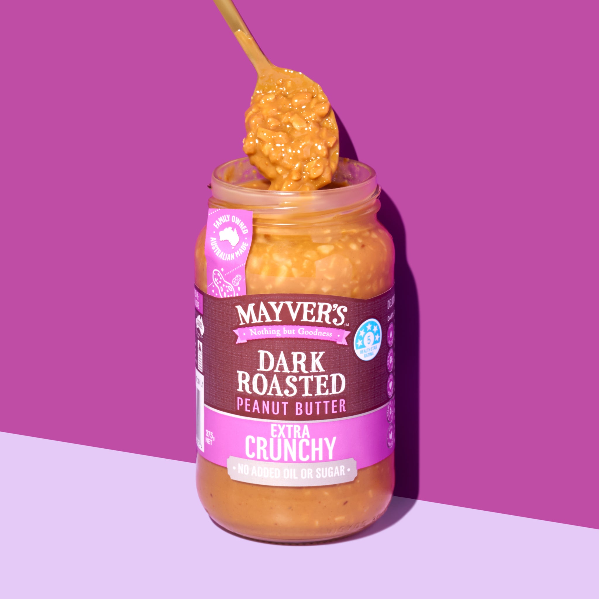 EXTRA CRUNCHY DARK ROASTED PEANUT BUTTER 375g