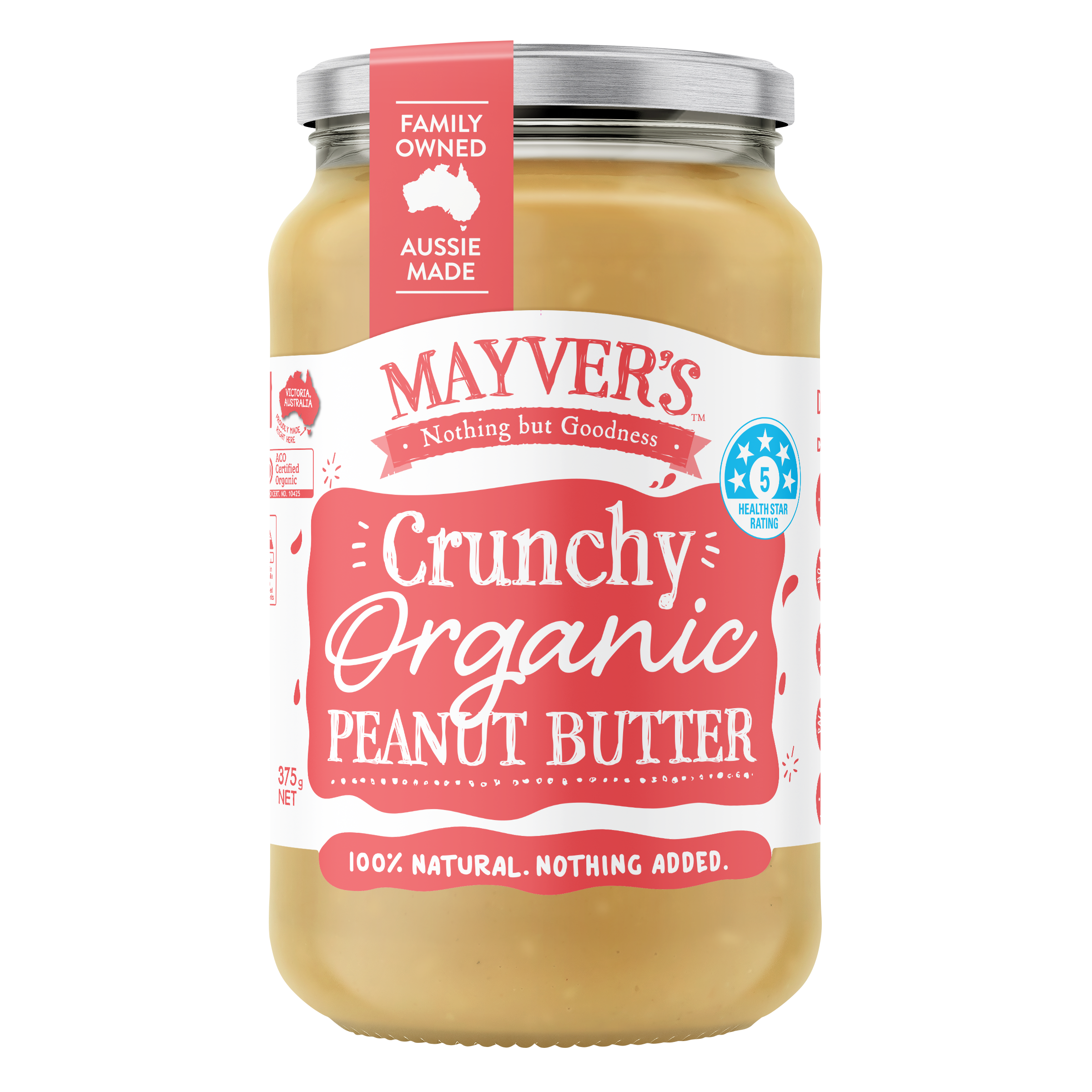 ORGANIC CRUNCHY PEANUT SPREAD 375g