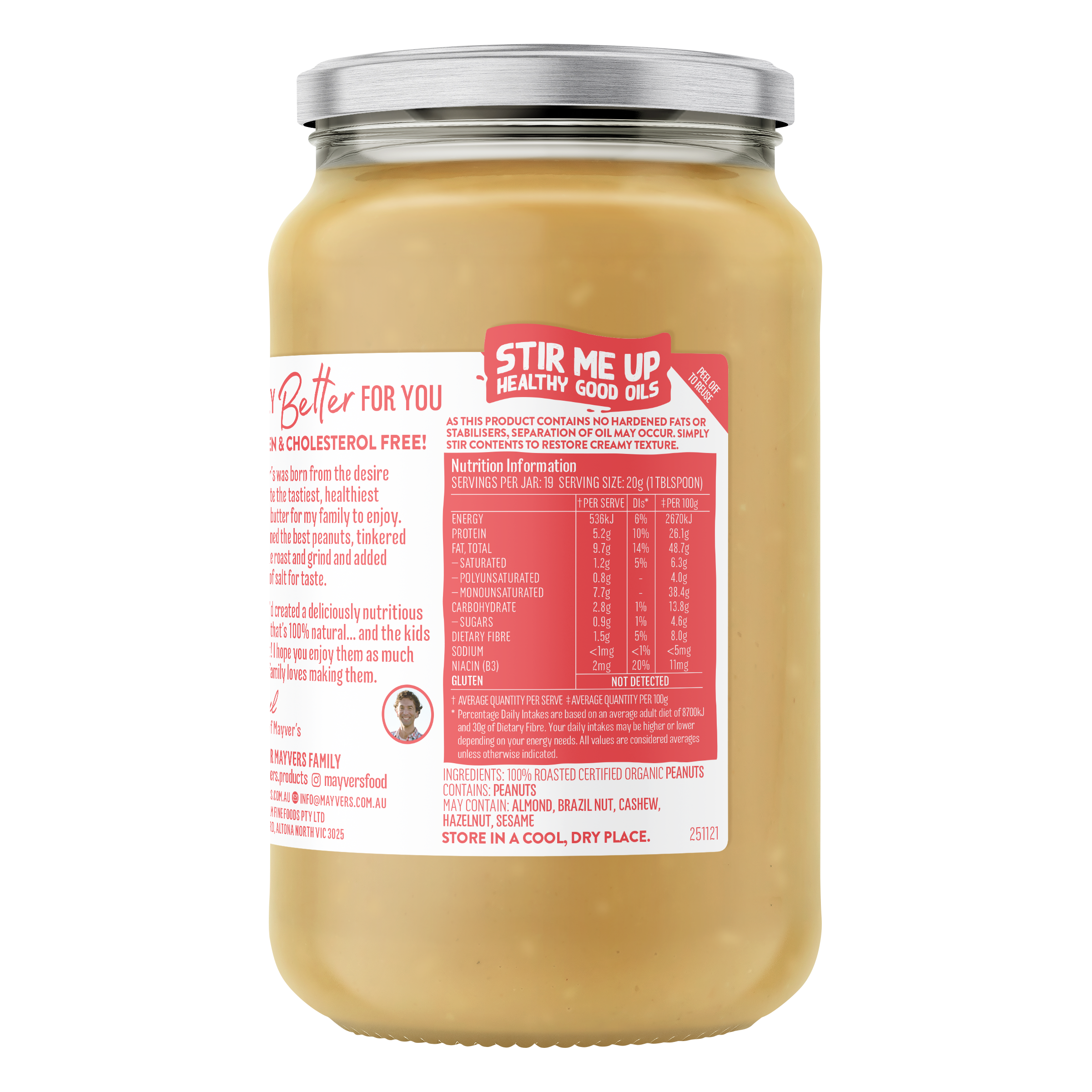 ORGANIC CRUNCHY PEANUT SPREAD 375g