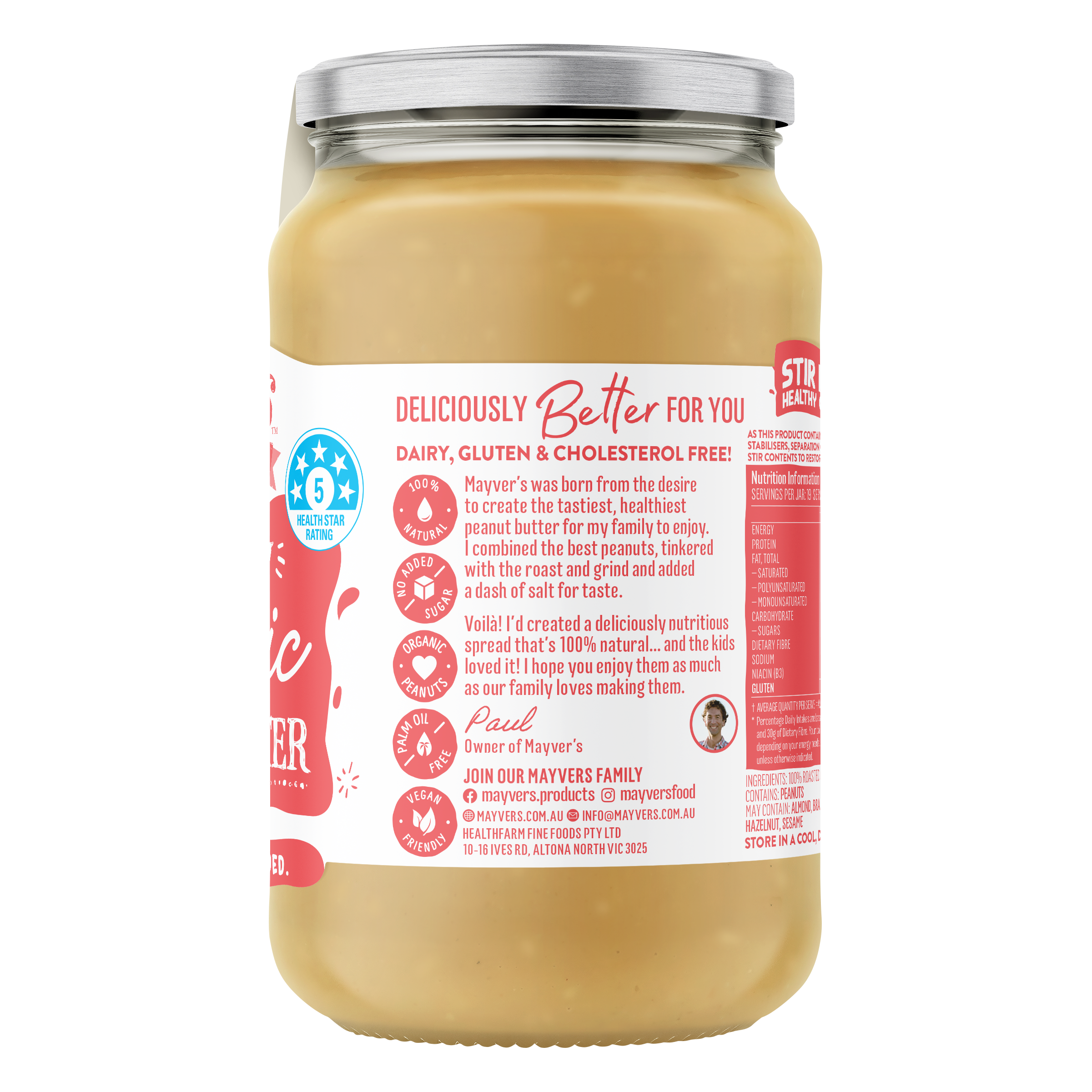 ORGANIC CRUNCHY PEANUT SPREAD 375g