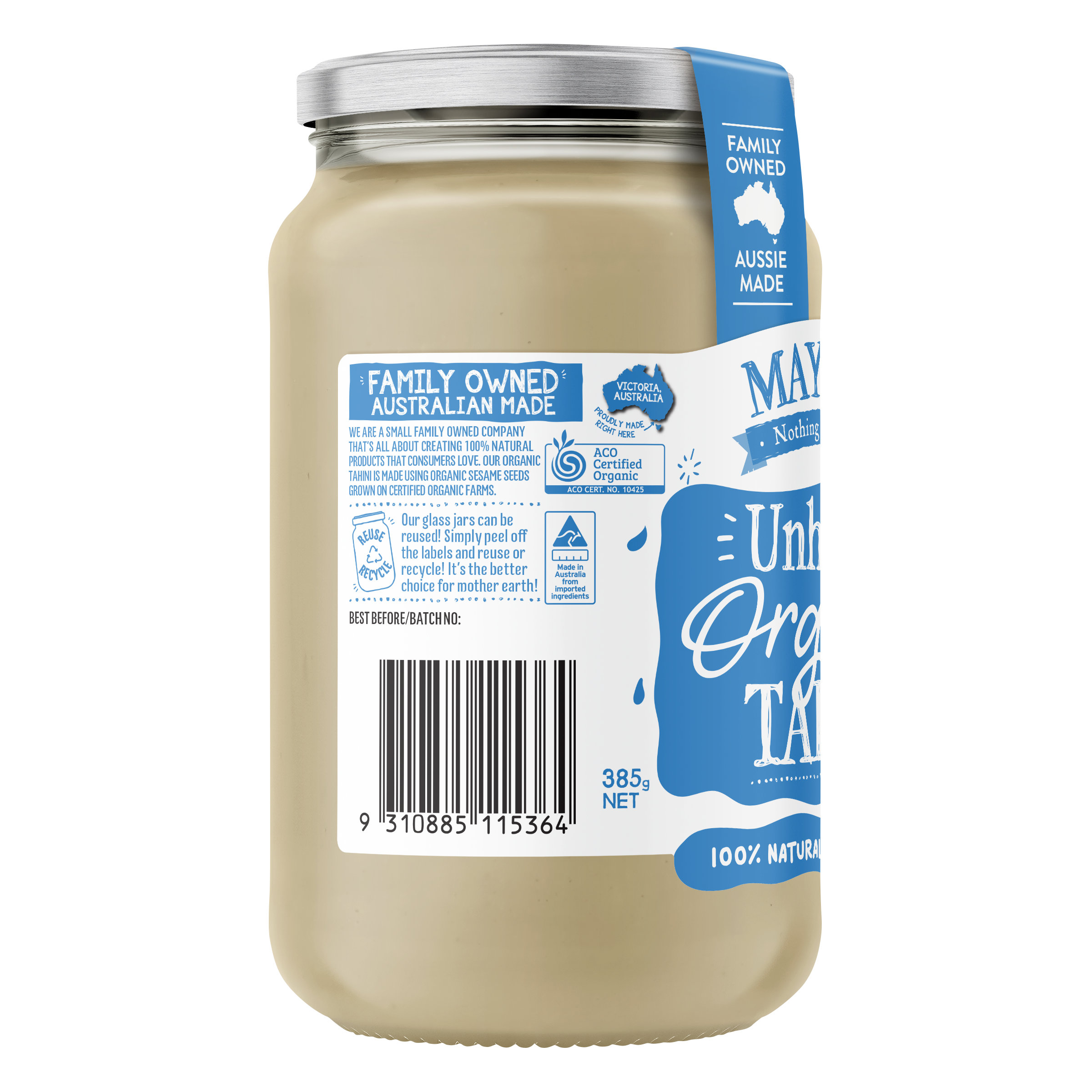 ORGANIC UNHULLED TAHINI 385g