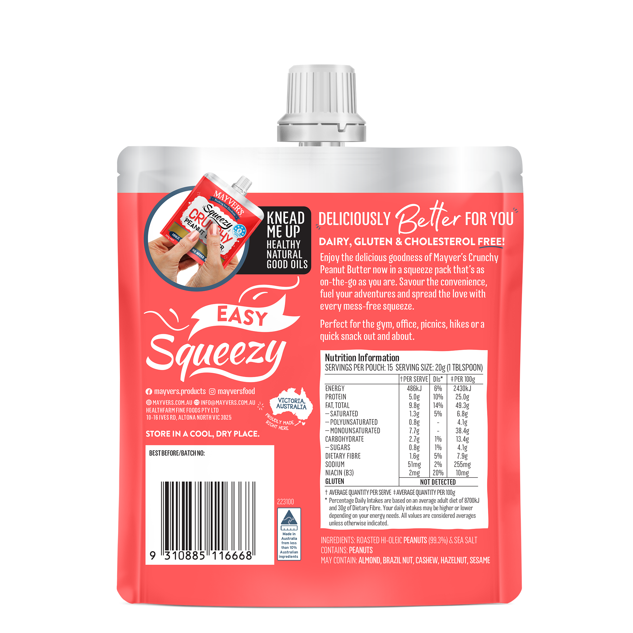 SQUEEZY CRUNCHY PEANUT BUTTER 300g