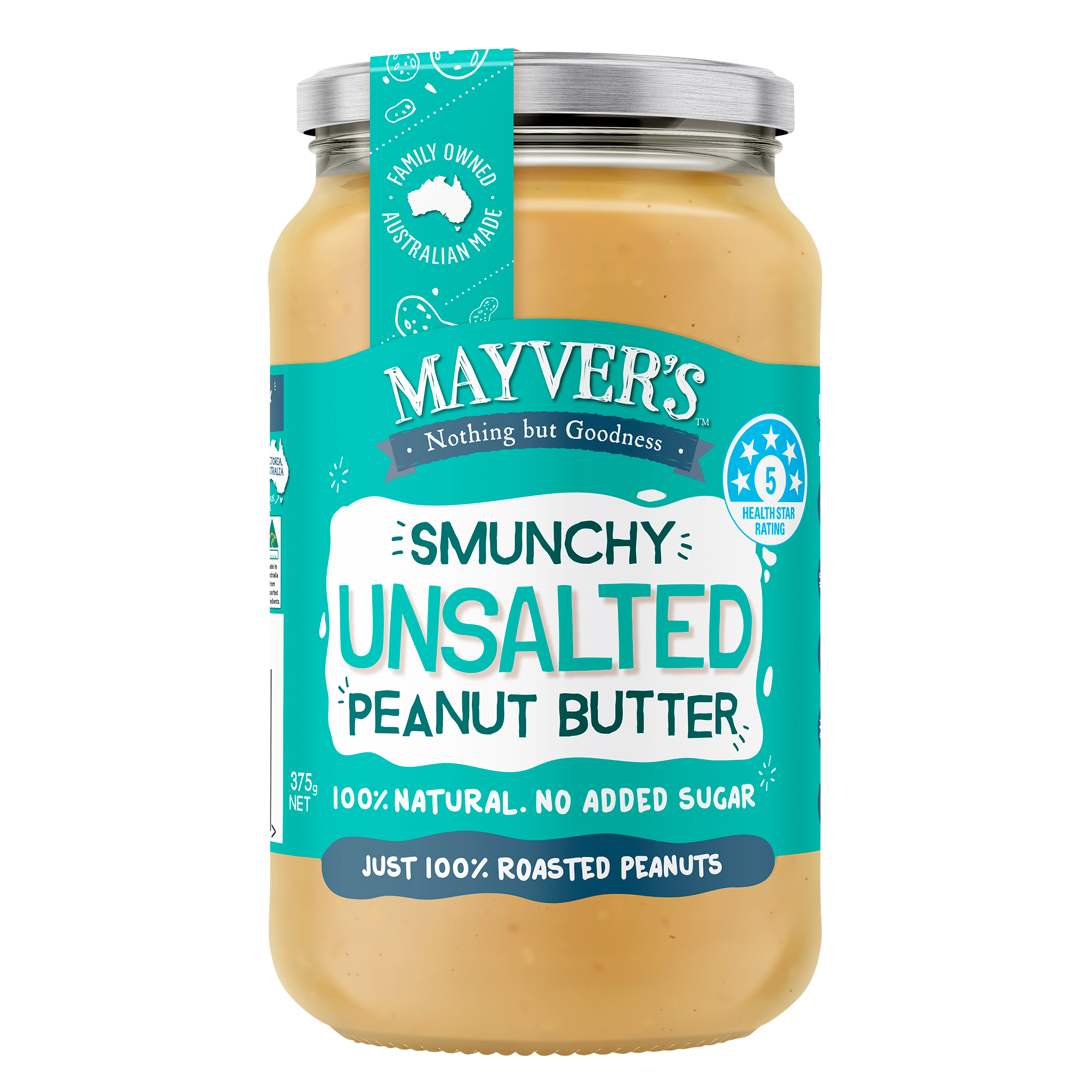 SMUNCHY UNSALTED PEANUT BUTTER 375g