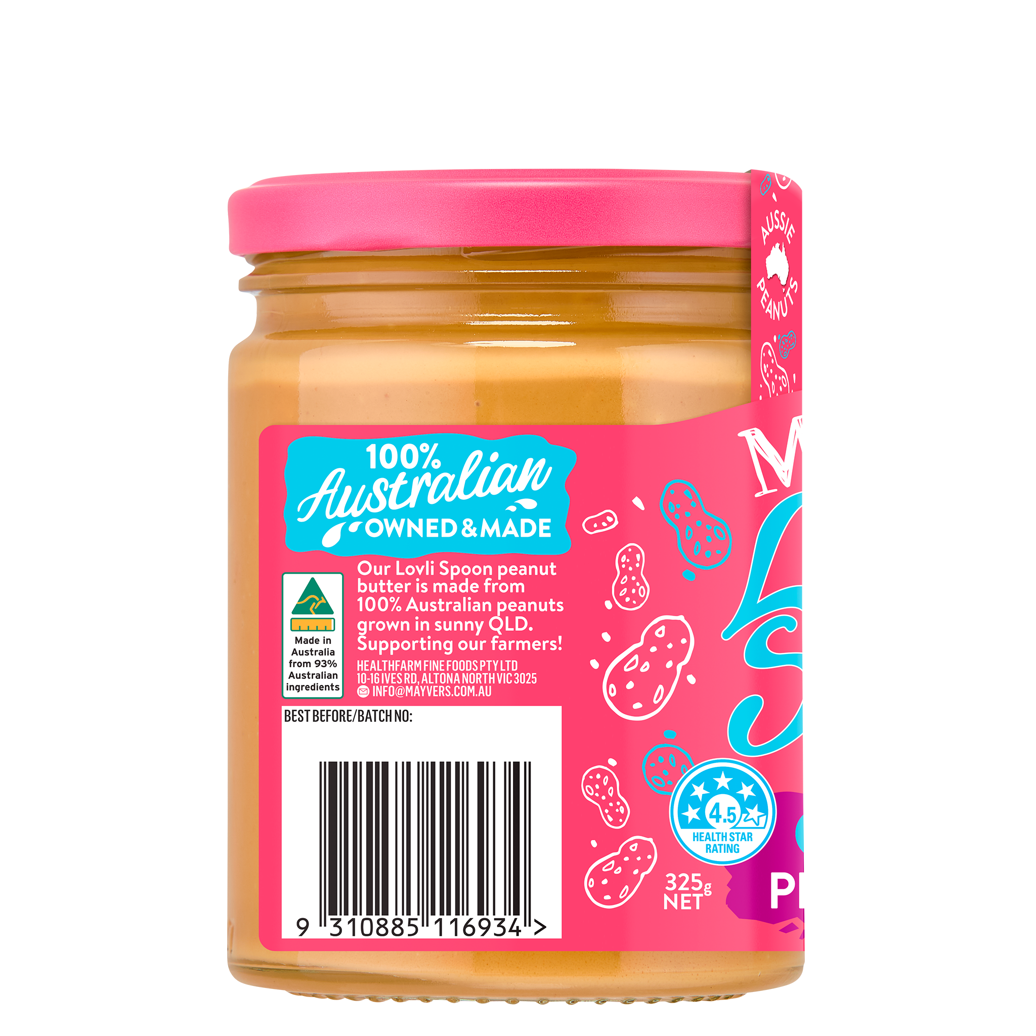 LOVLI SPOON CRUNCHY PEANUT BUTTER 325g