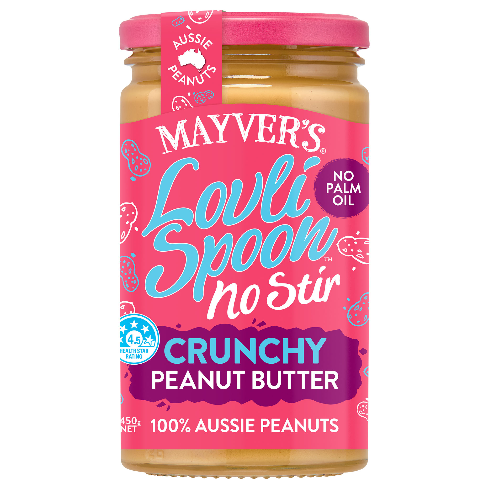 LOVLI SPOON CRUNCHY PEANUT BUTTER 450g