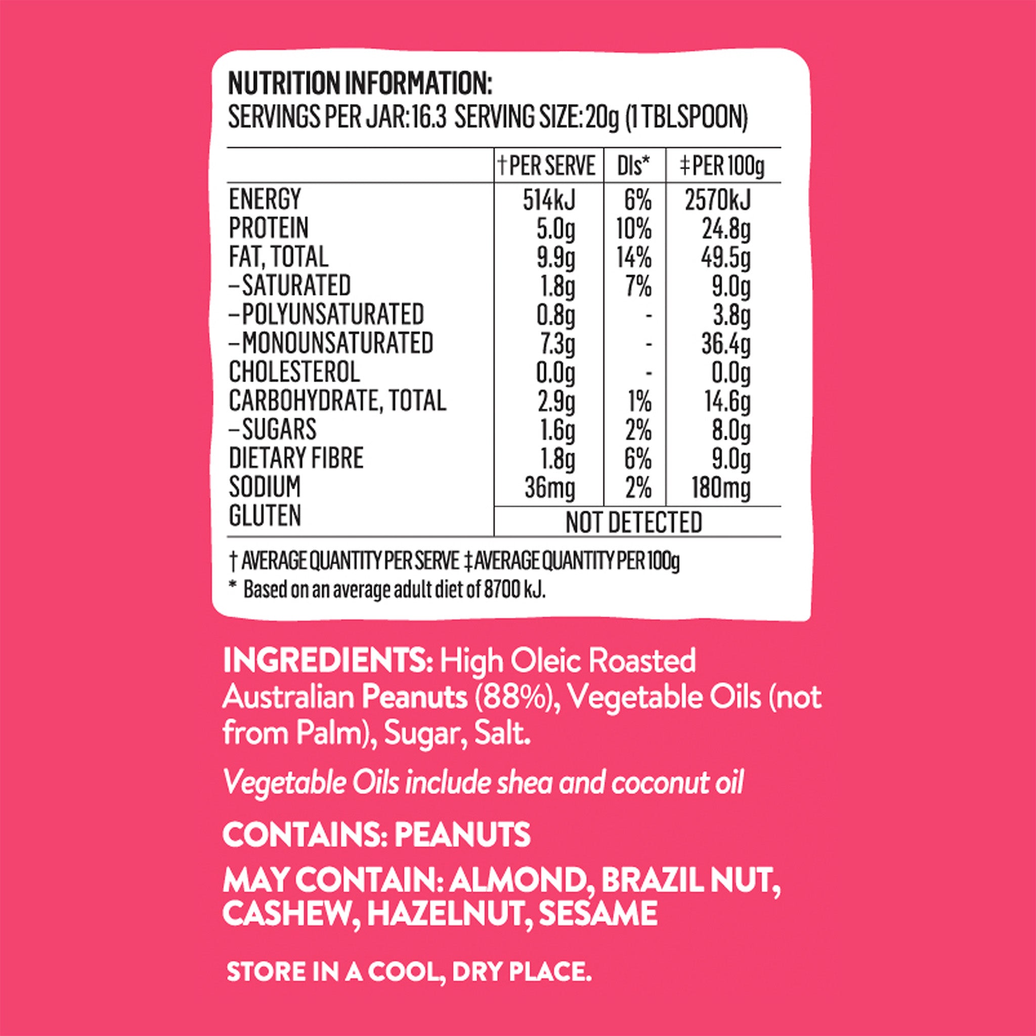 LOVLI SPOON CRUNCHY PEANUT BUTTER 325g