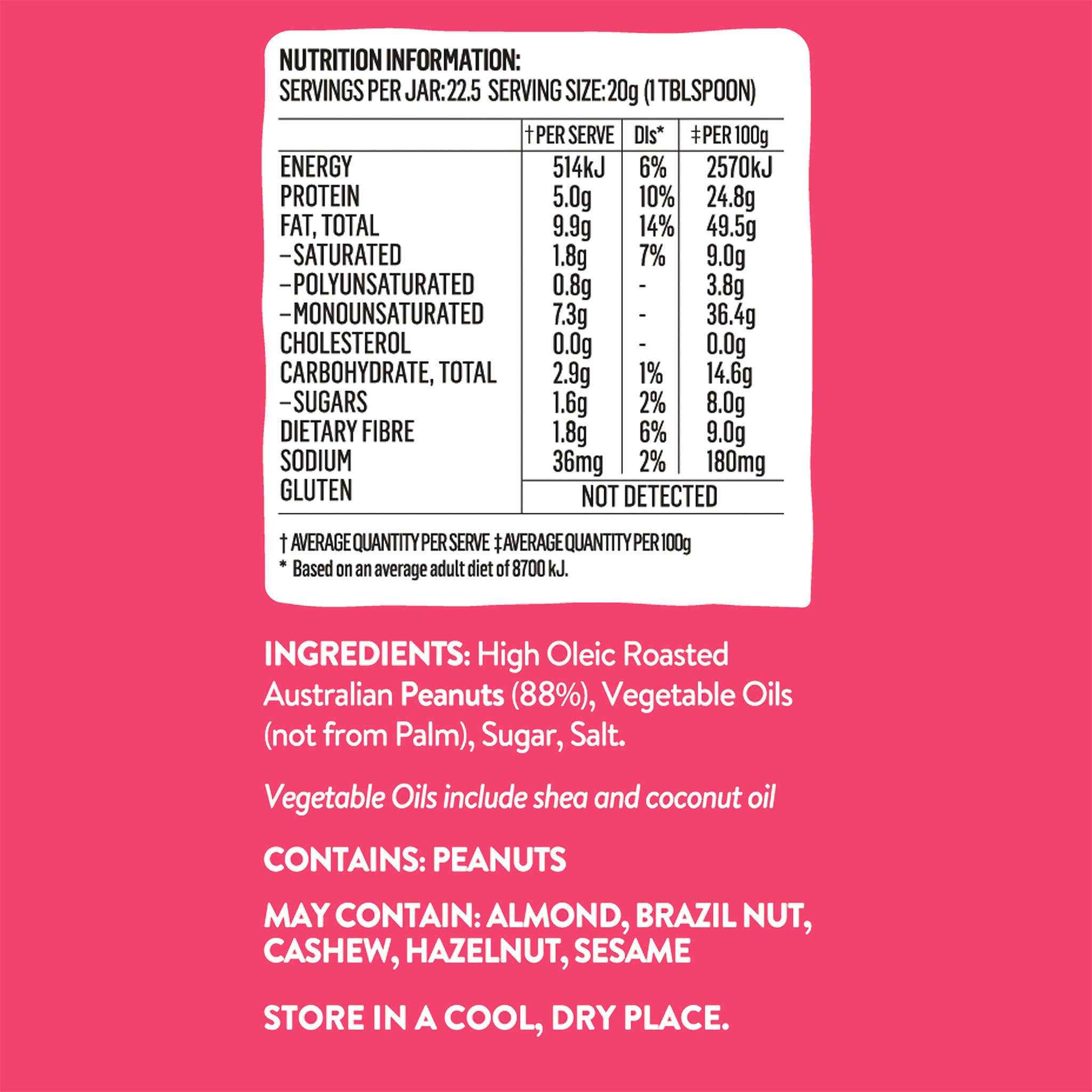 LOVLI SPOON CRUNCHY PEANUT BUTTER 450g