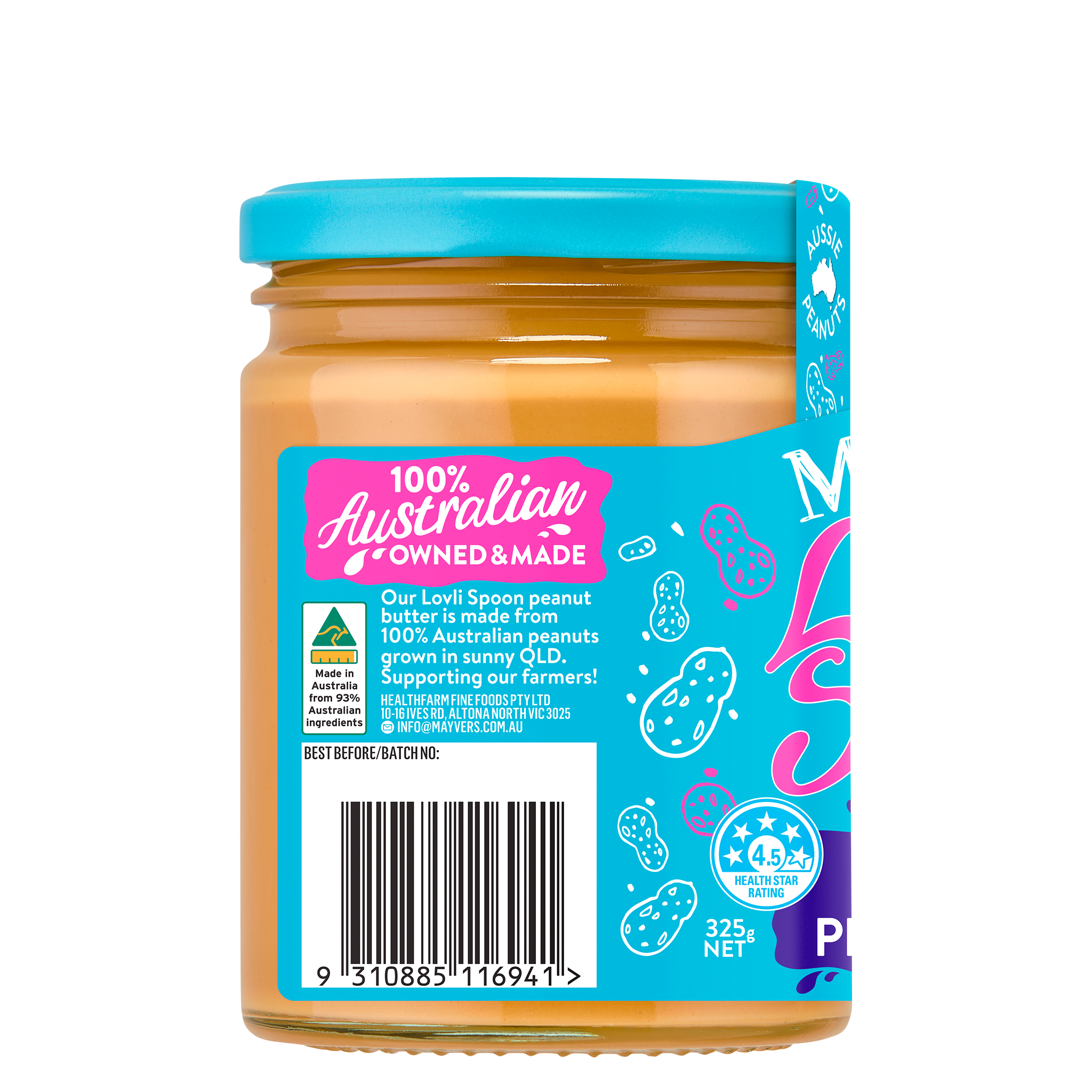 LOVLI SPOON SMOOTH PEANUT BUTTER 325g