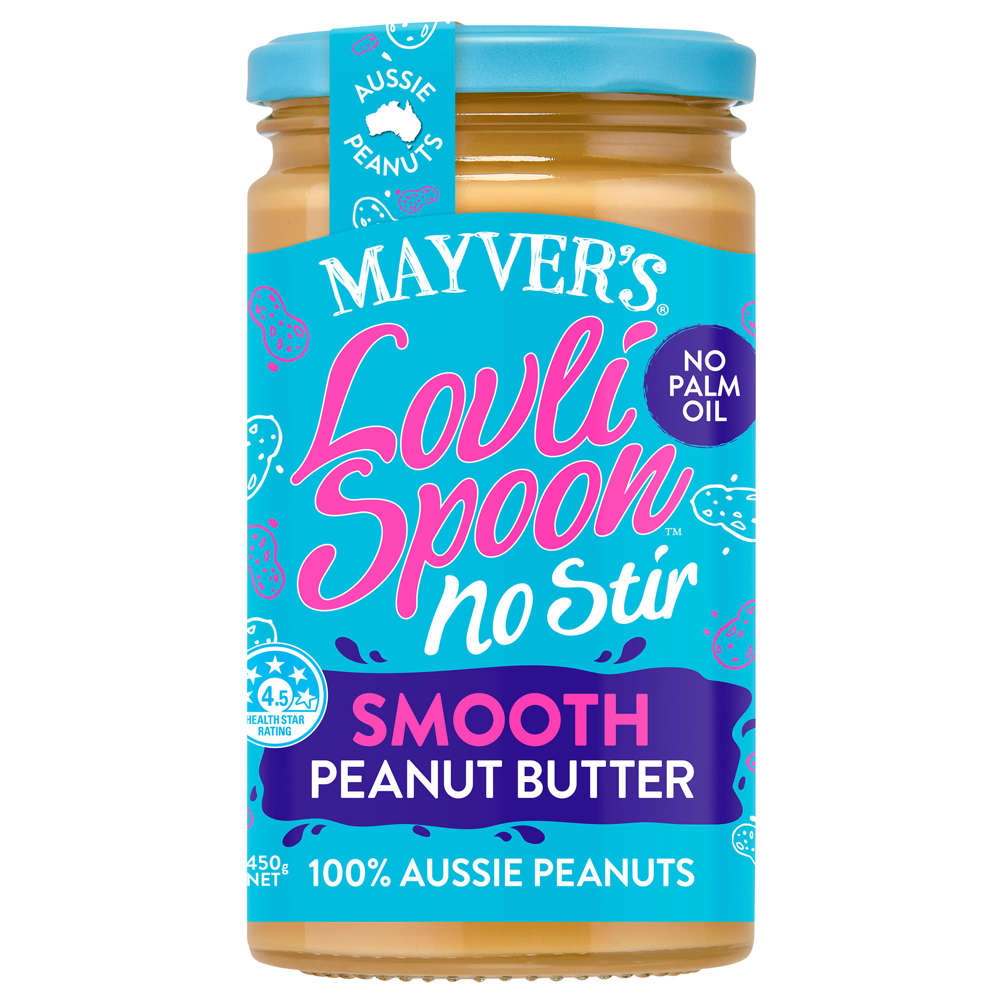 LOVLI SPOON SMOOTH PEANUT BUTTER 450g