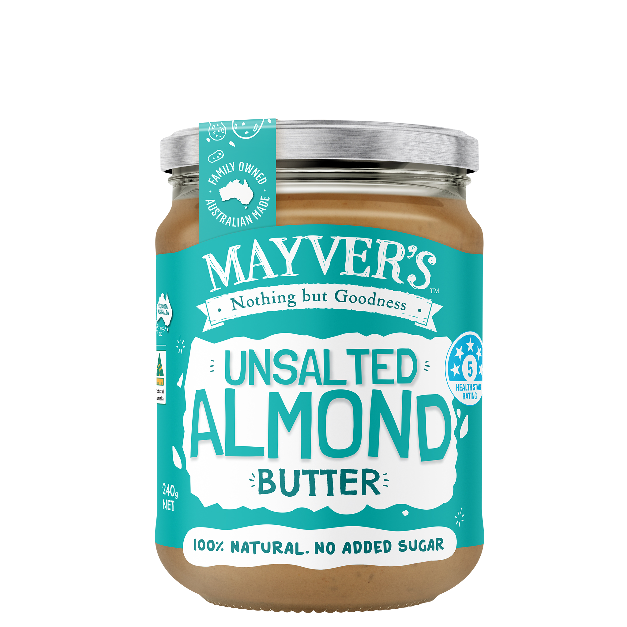 UNSALTED ALMOND SPREAD 240g