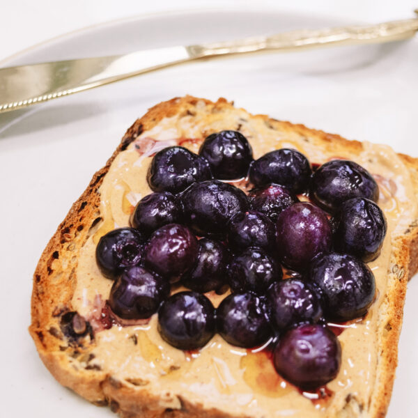 Low Carb Protein Keto Peanut Spread, Blueberries and Honey