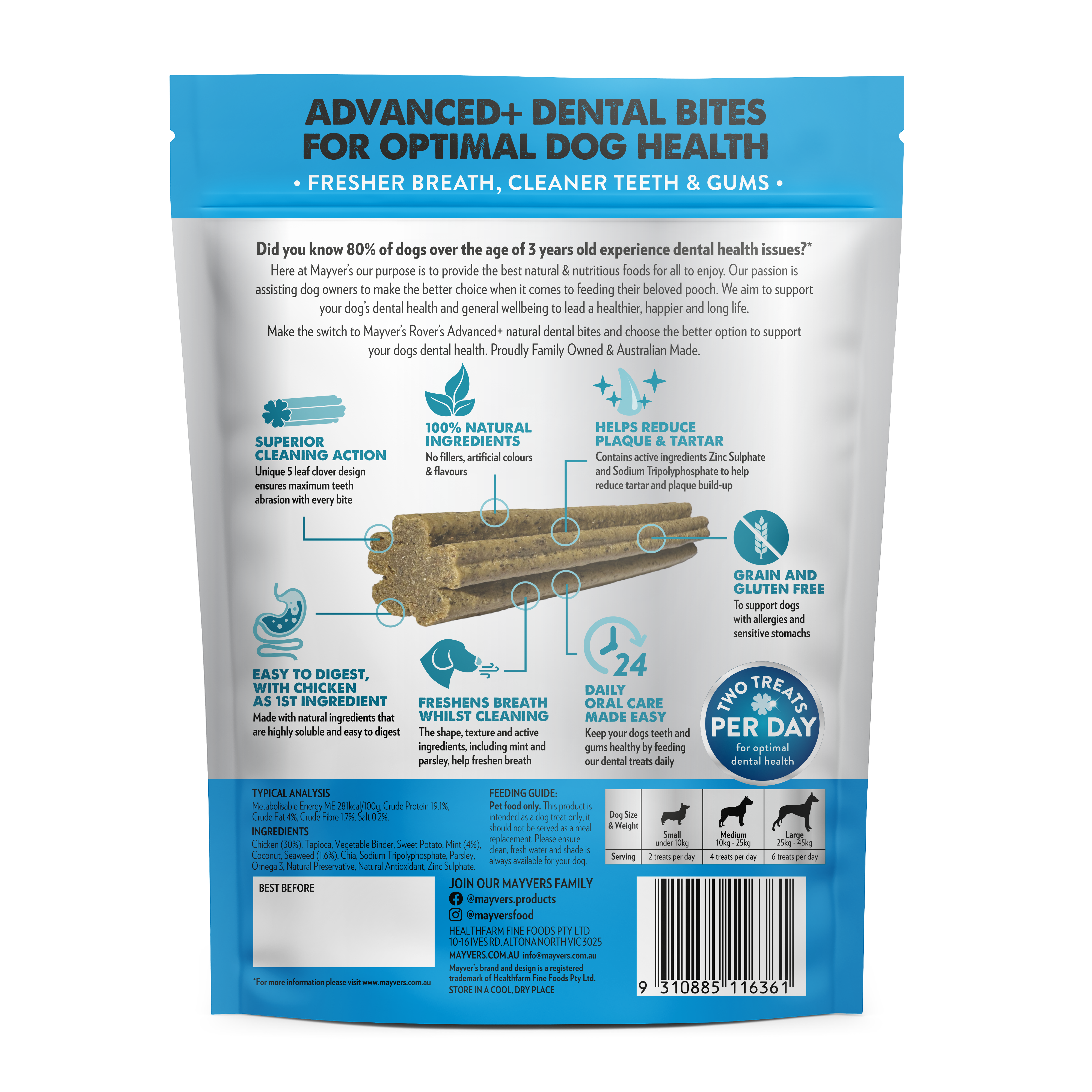ROVER'S ADVANCED+ CHICKEN DENTAL BITES 150g