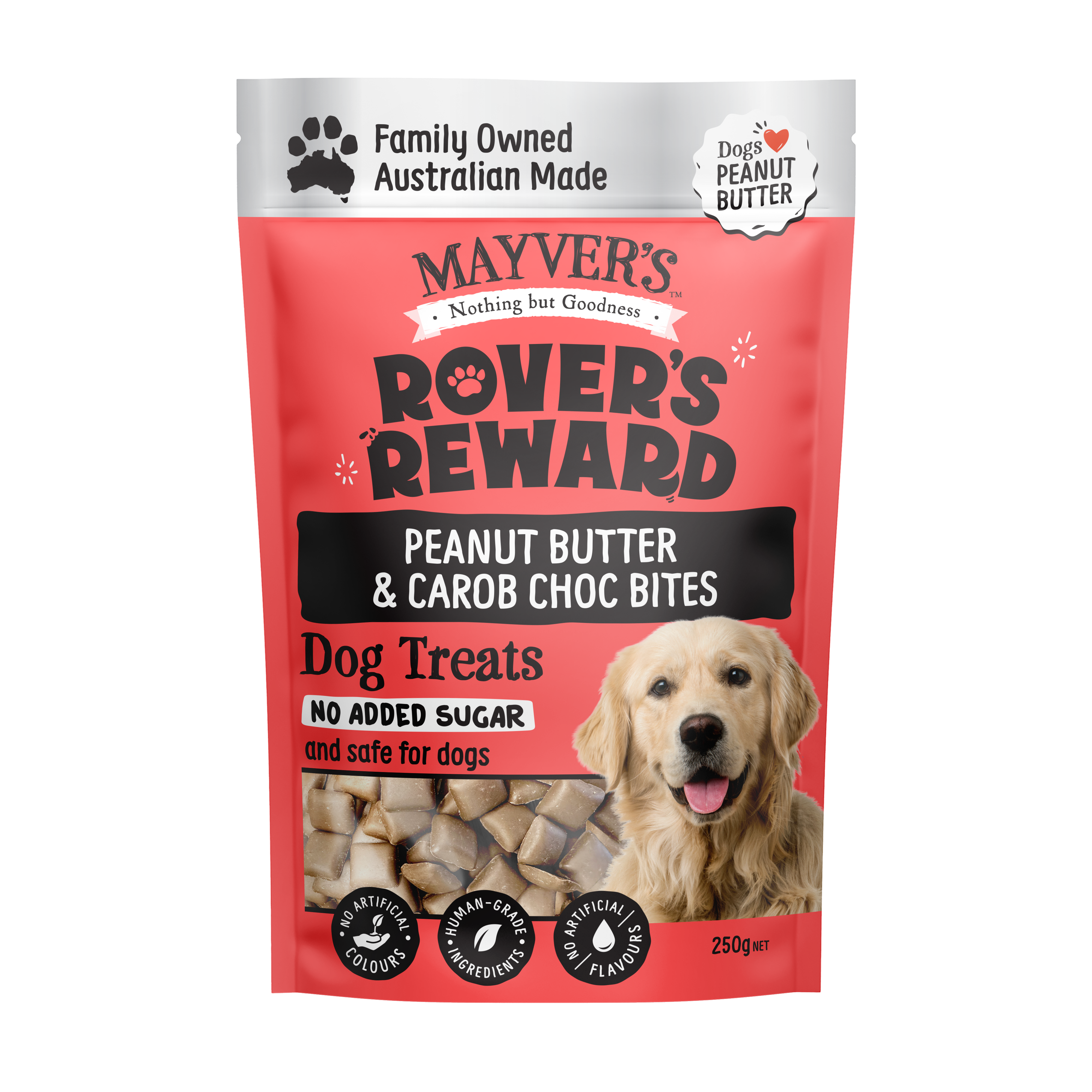 ROVER'S REWARD PEANUT BUTTER & CAROB BITES 250g
