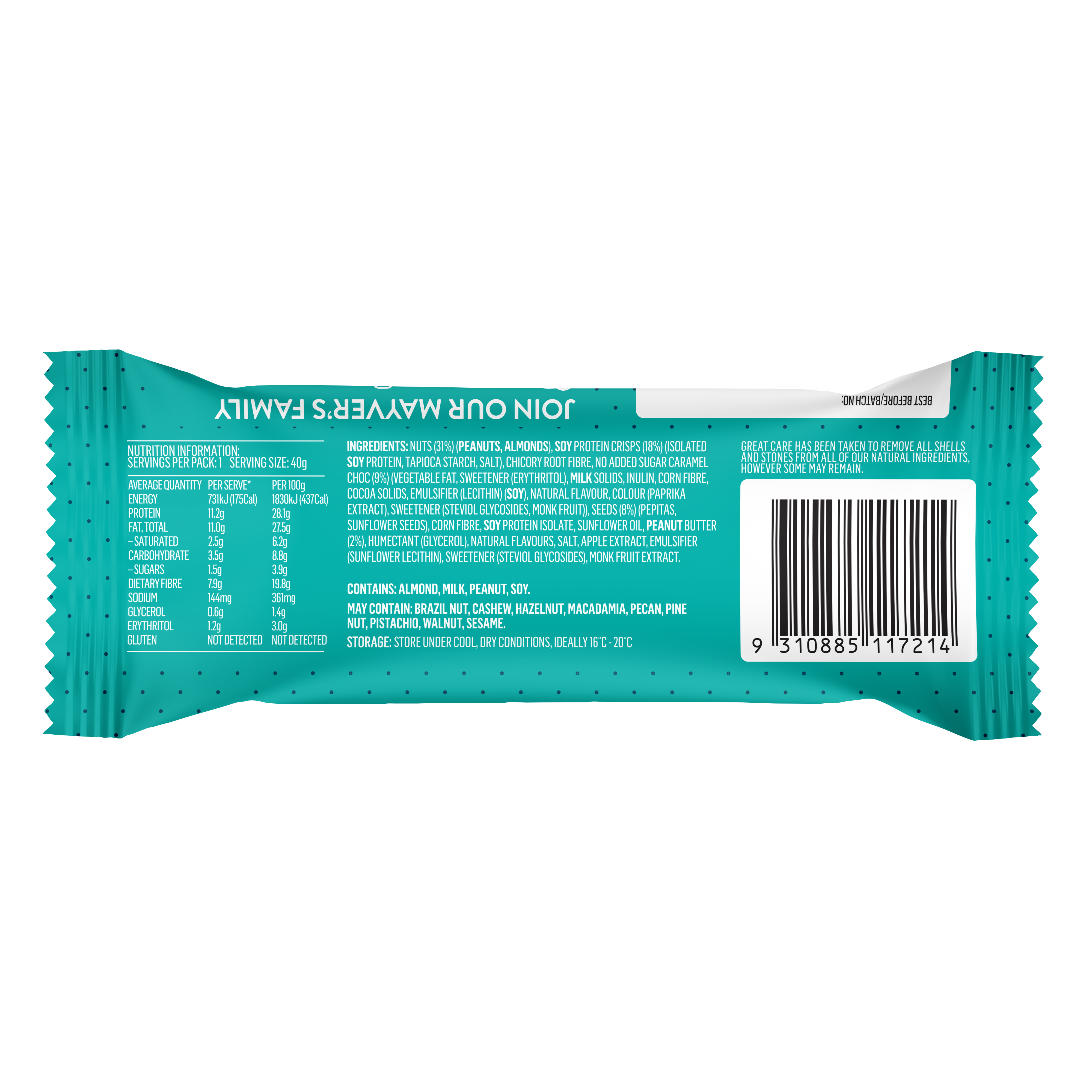 HIGH PROTEIN+ SALTED CARAMEL PEANUT BUTTER NUT & SEED BAR (5pk)
