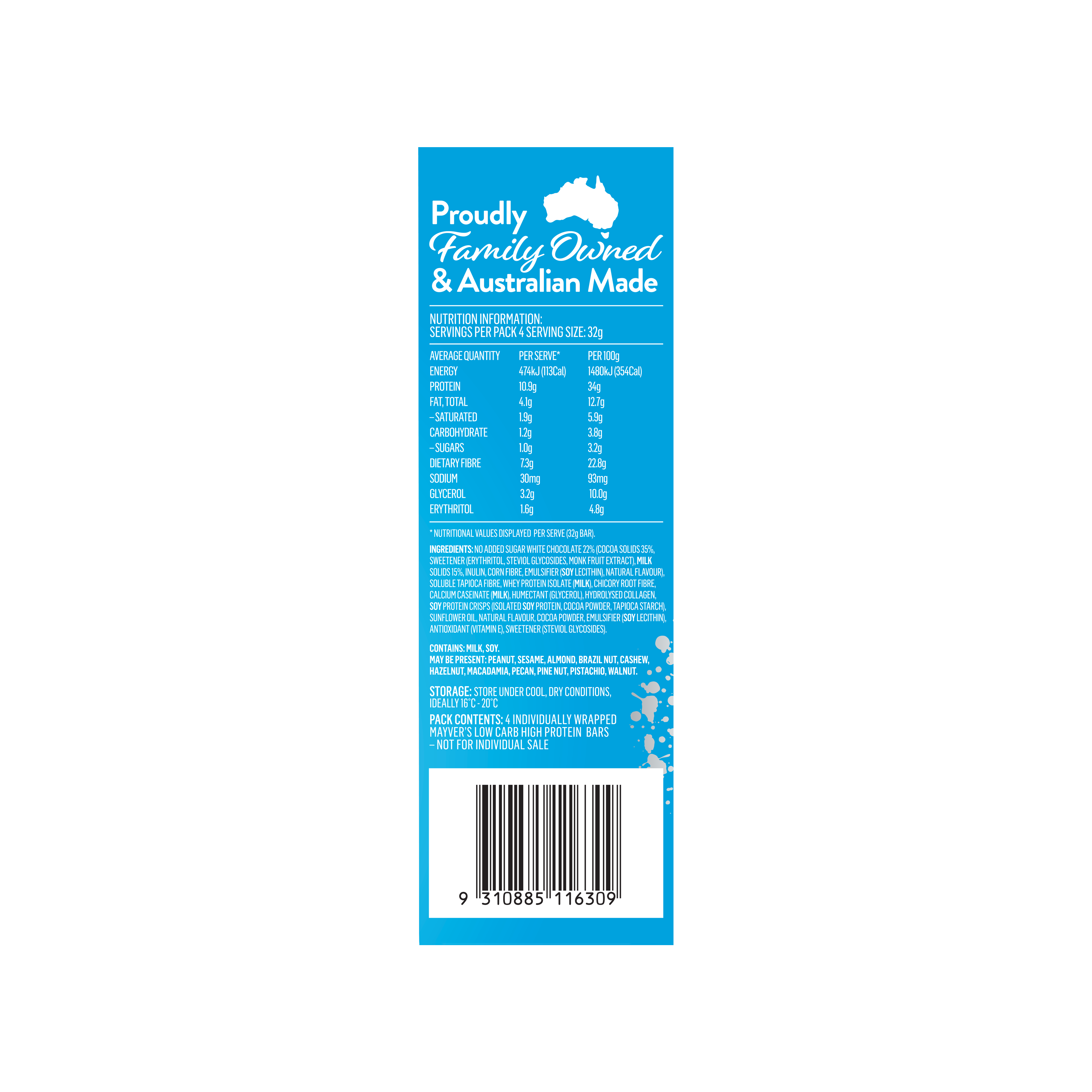 LOW CARB HIGH PROTEIN COOKIES AND CREAM BARS 4pk