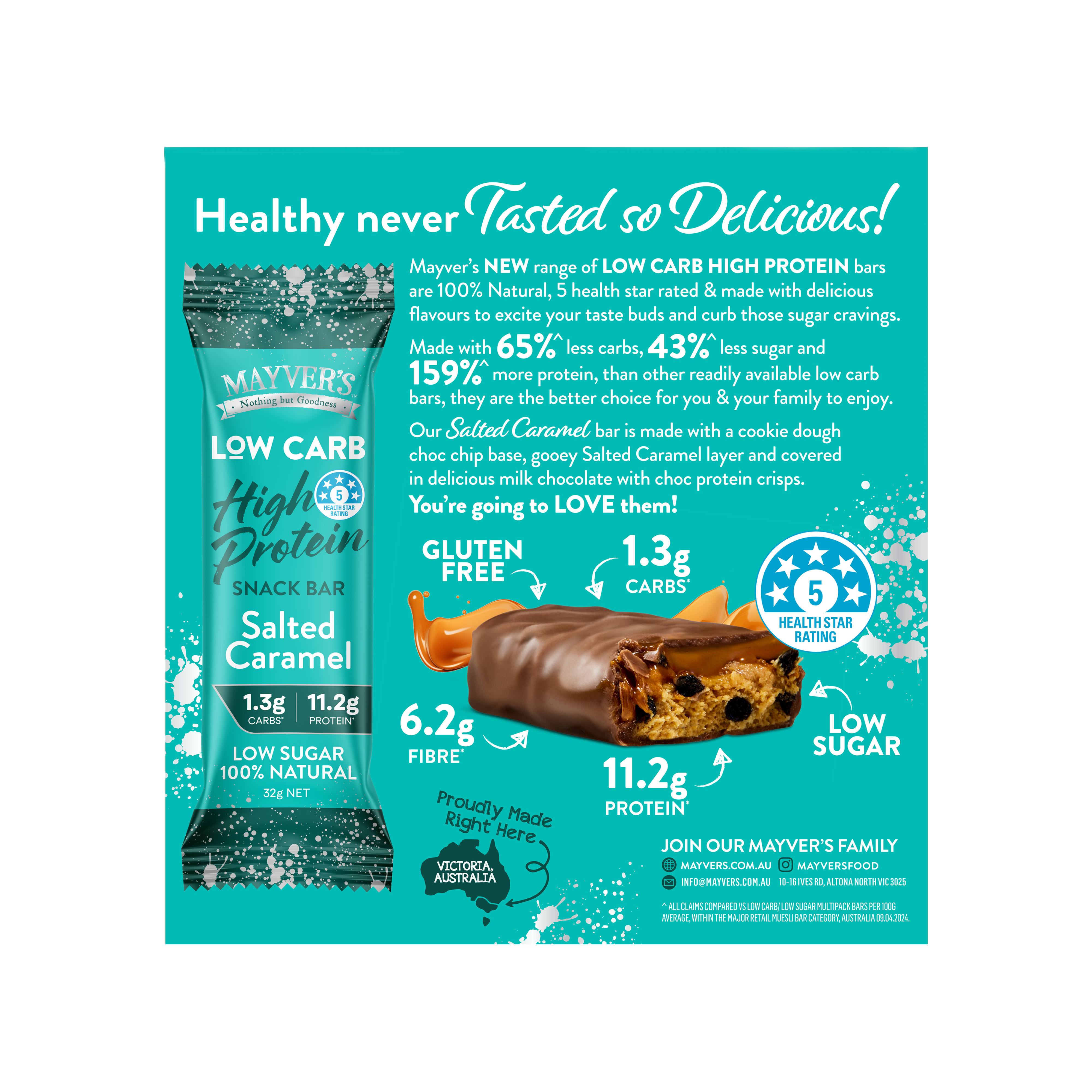 LOW CARB HIGH PROTEIN SALTED CARAMEL BARS 4pk