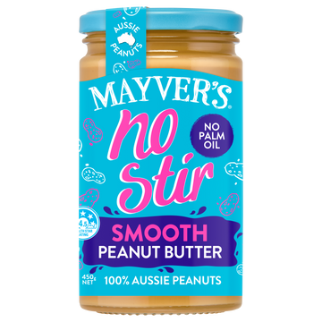MAYVER'S NO STIR SMOOTH PEANUT BUTTER 450g