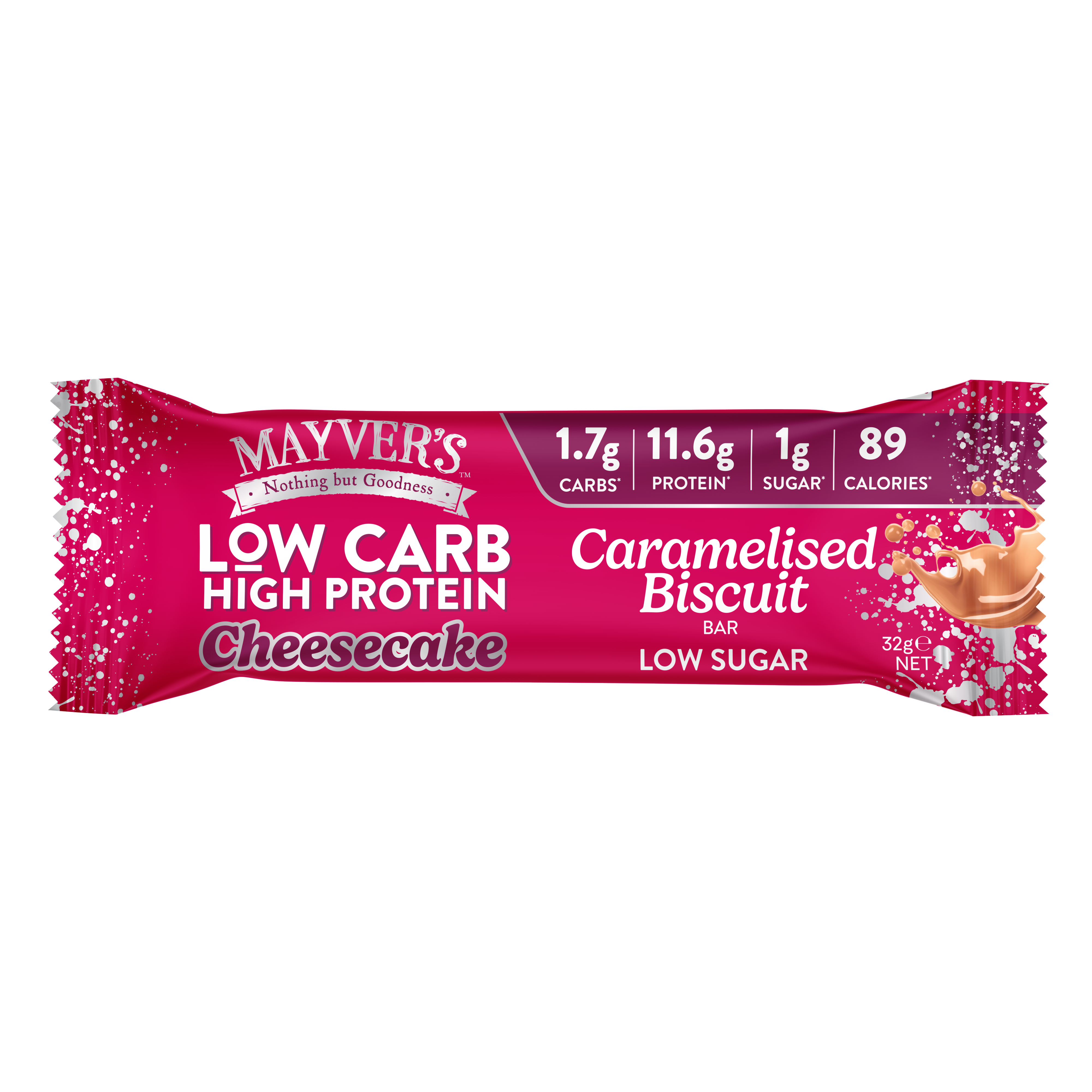 Mayver's Low Carb High Protein Caramelised Biscuit Cheesecake Bars 4pk