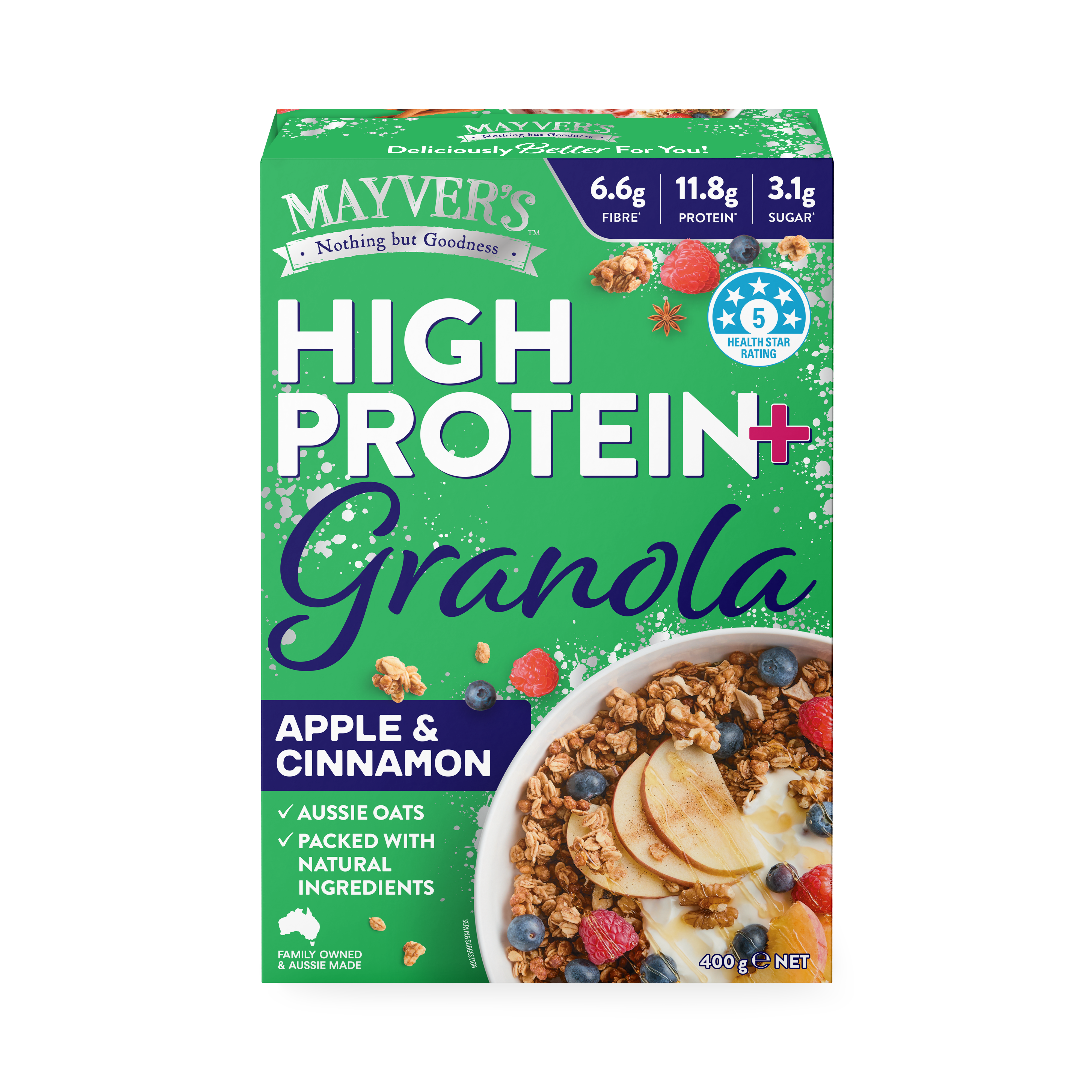 Mayver's High Protein+ Apple & Cinnamon Granola 400g