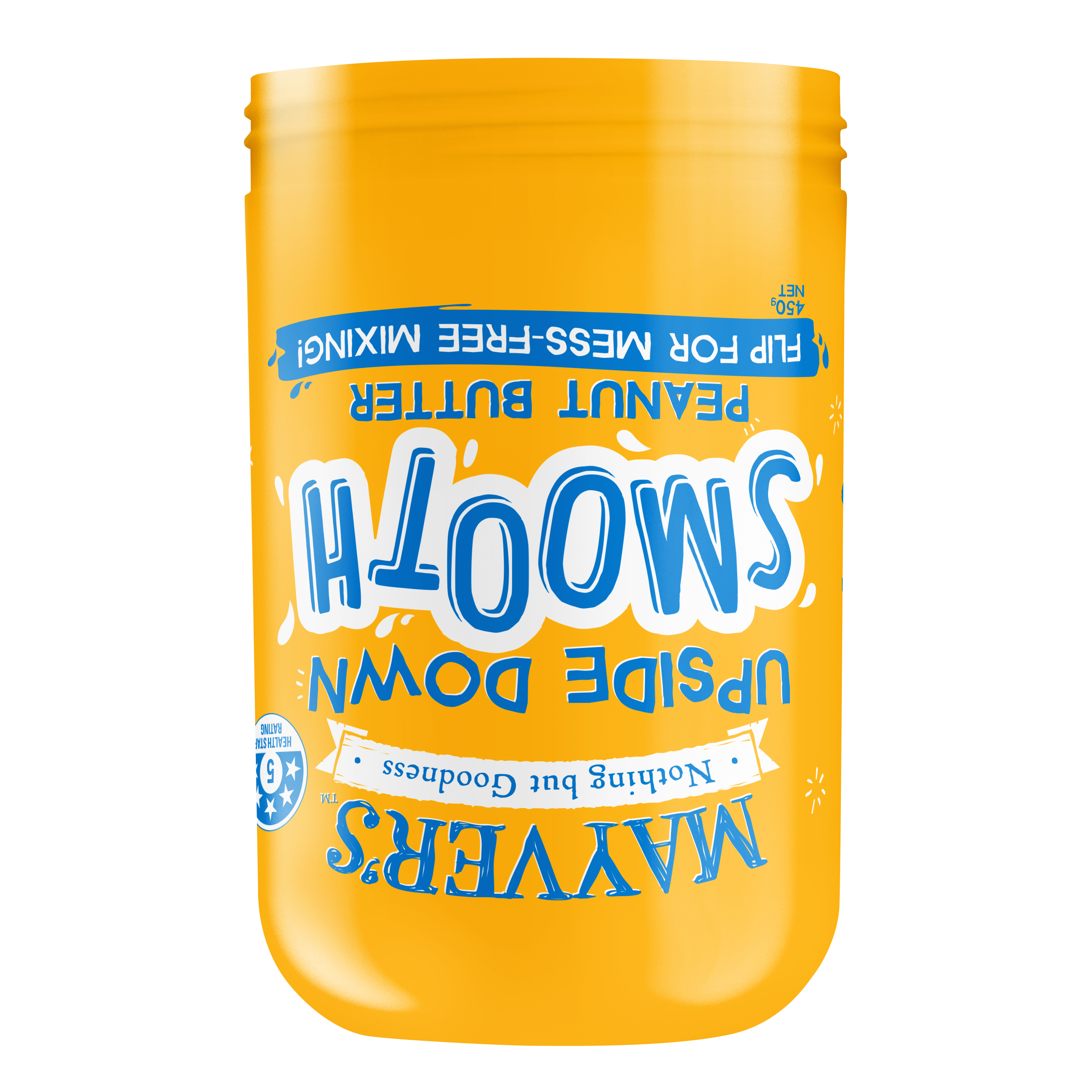 Mayver's UPSIDE DOWN Smooth Peanut Butter 450g