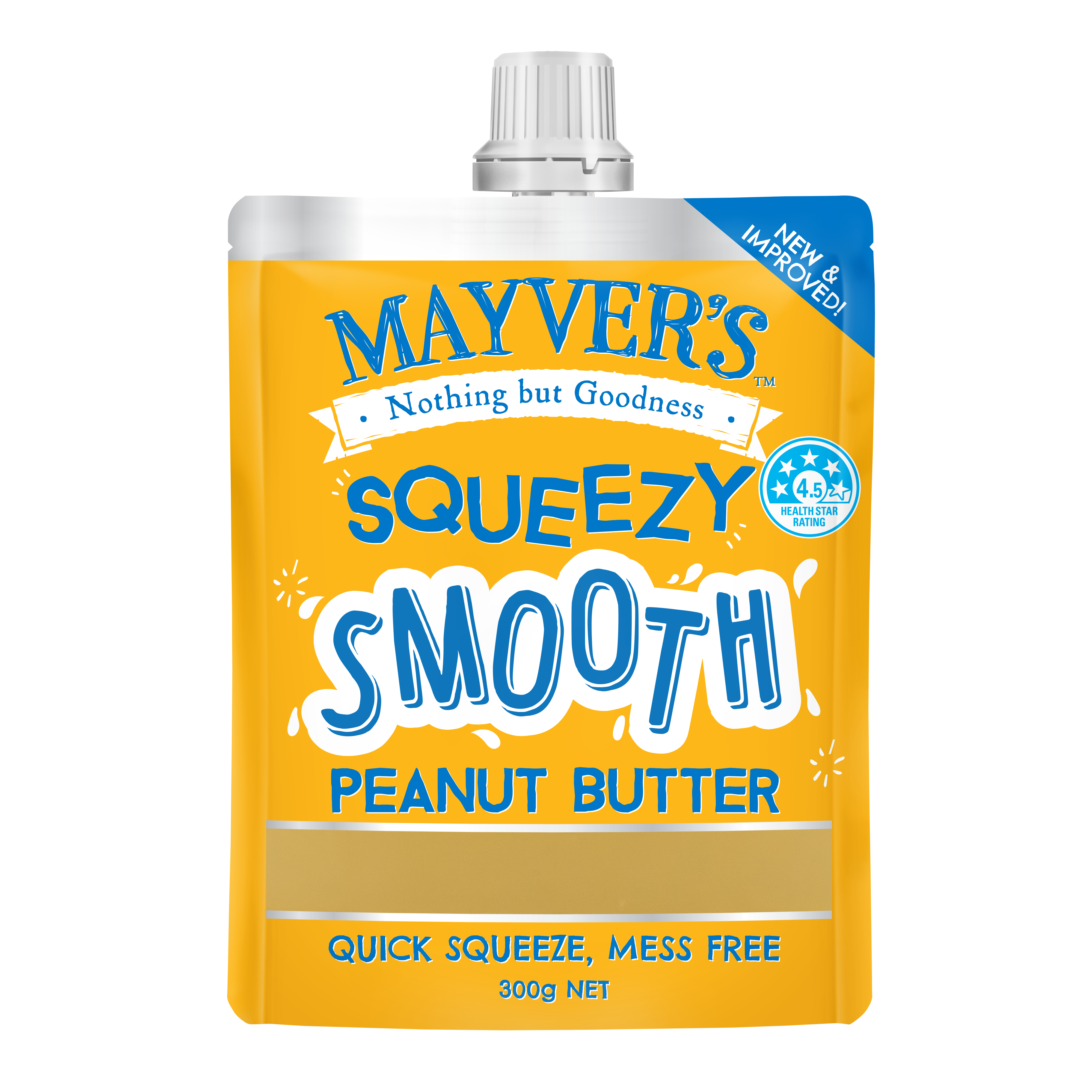 MAYVER'S SQUEEZY SMOOTH PEANUT BUTTER 300g