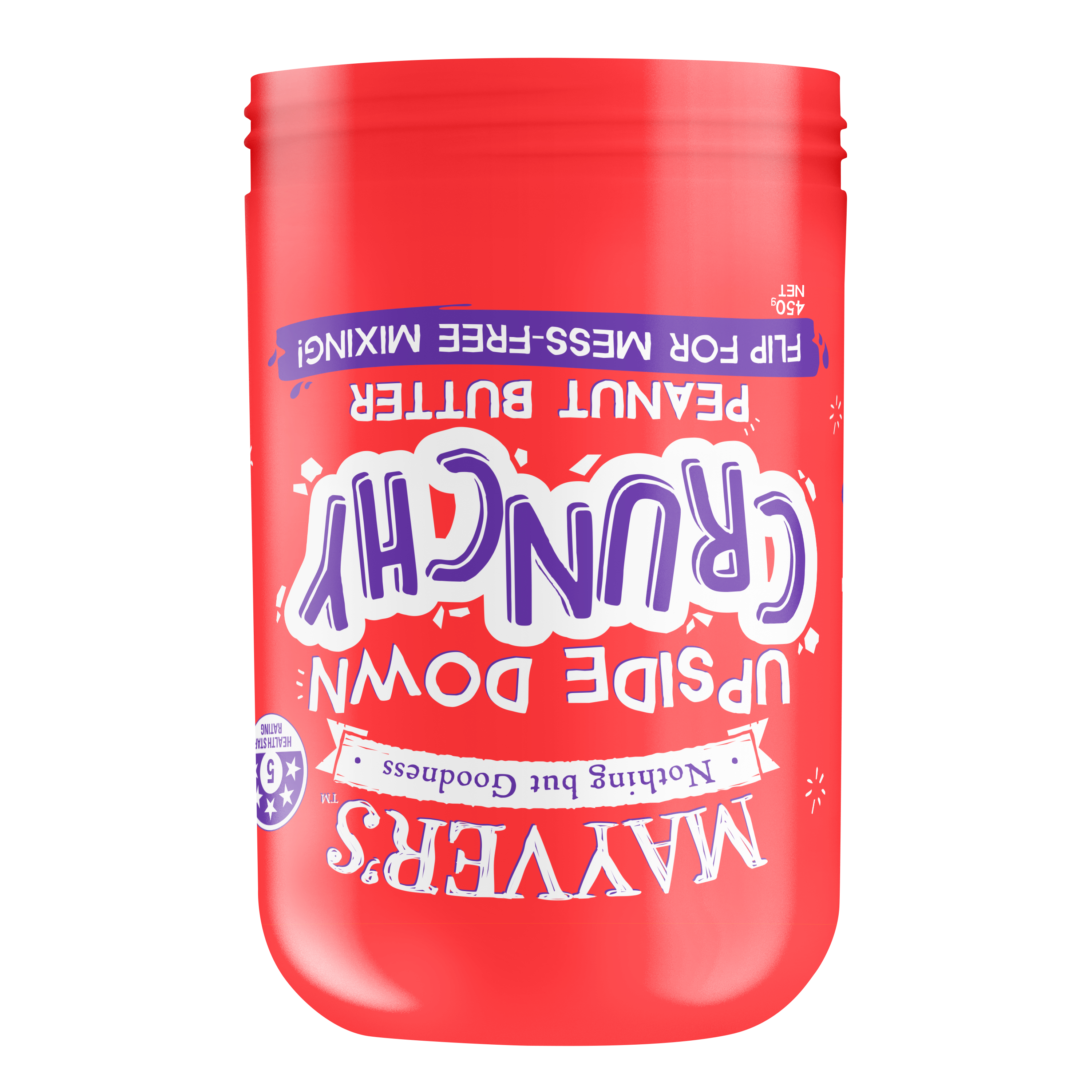 Mayver's UPSIDE DOWN Crunchy Peanut Butter 450g