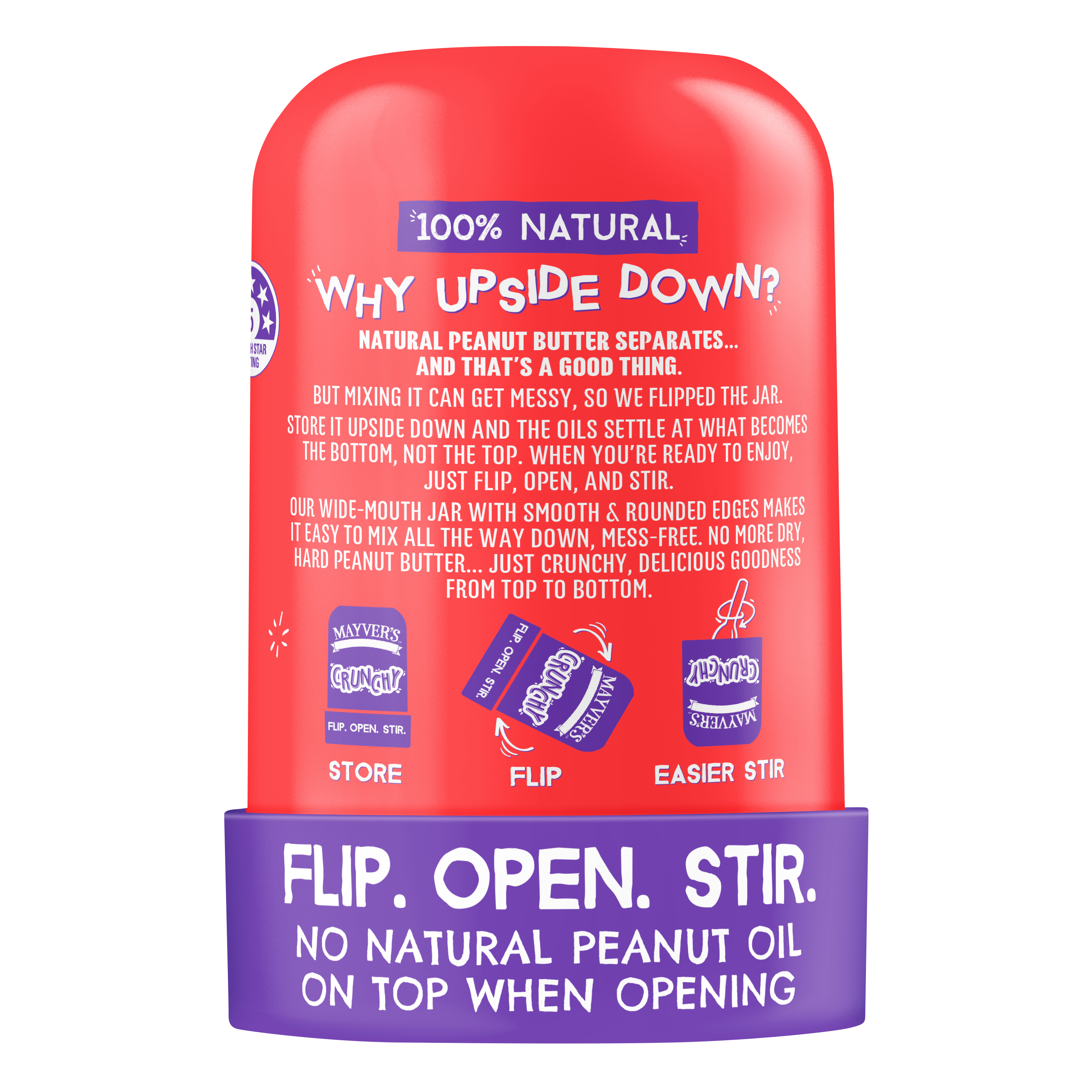 Mayver's UPSIDE DOWN Crunchy Peanut Butter 450g