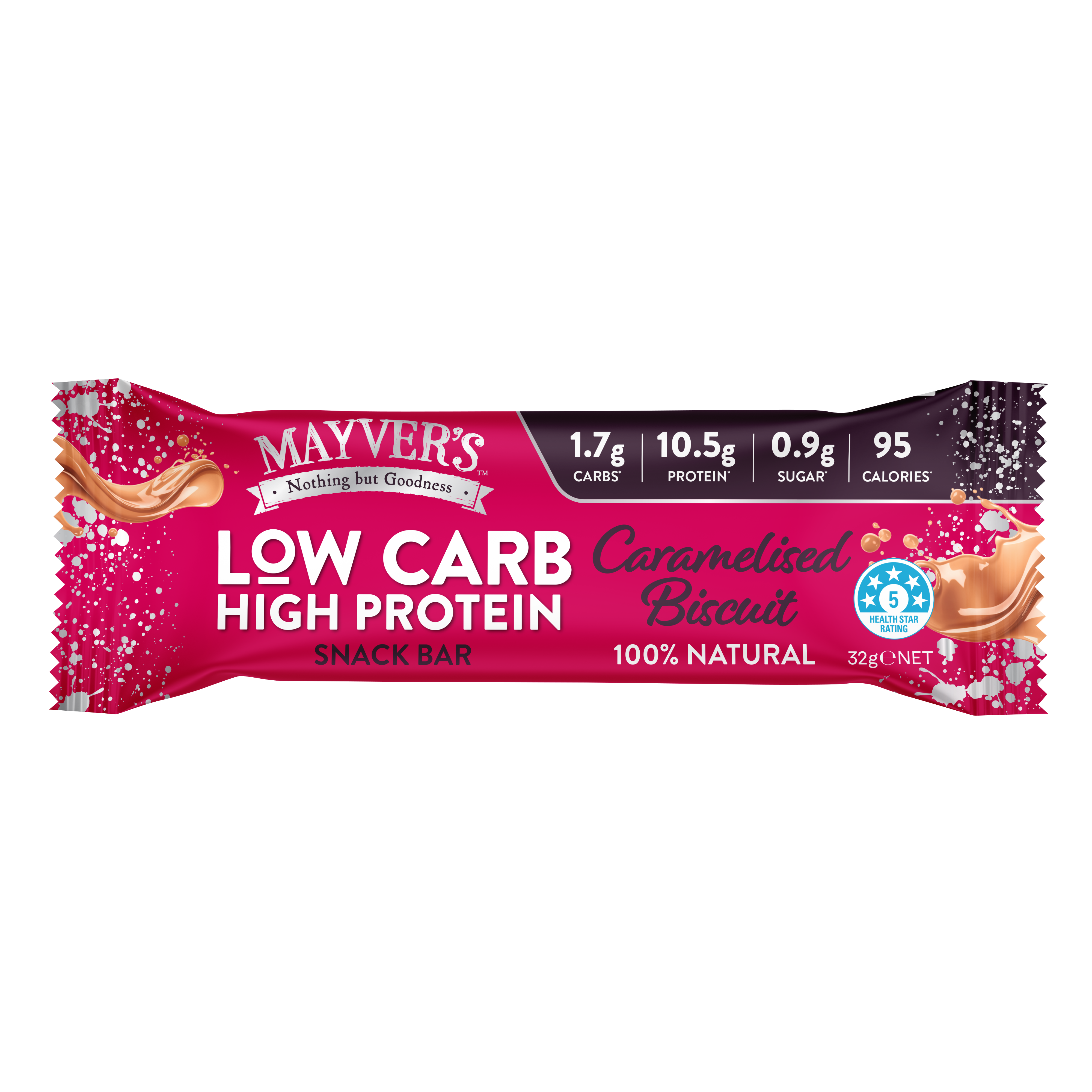 Mayver's Low Carb High Protein Caramelised Biscuit Bars 4pk