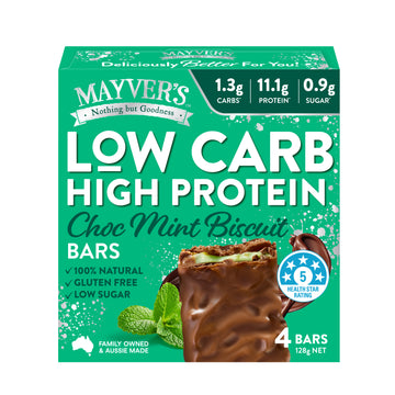 LOW CARB HIGH PROTEIN CHOC MINT BISCUIT BARS 4pk