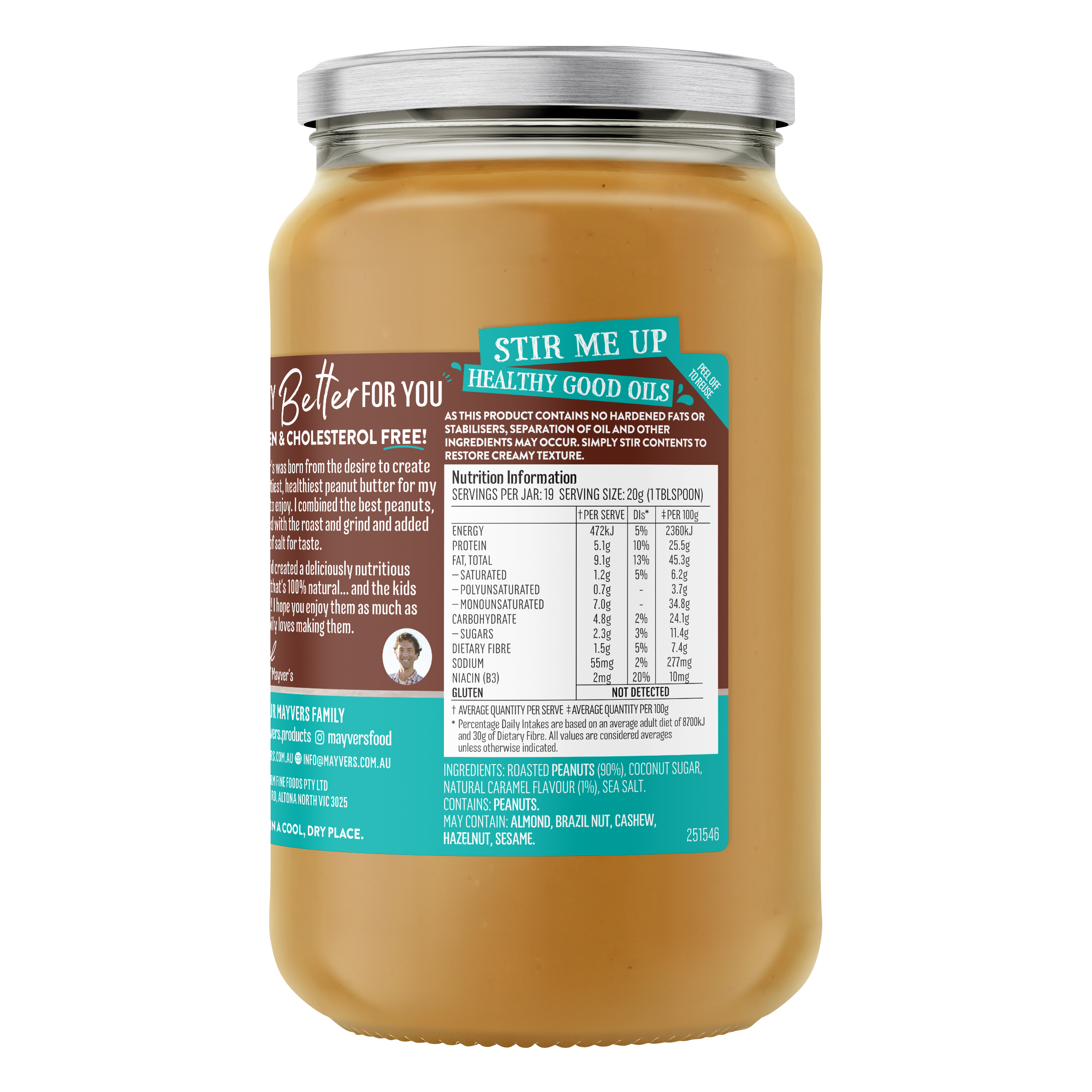 MAYVER'S SALTED CARAMEL DARK ROASTED PEANUT BUTTER 375g