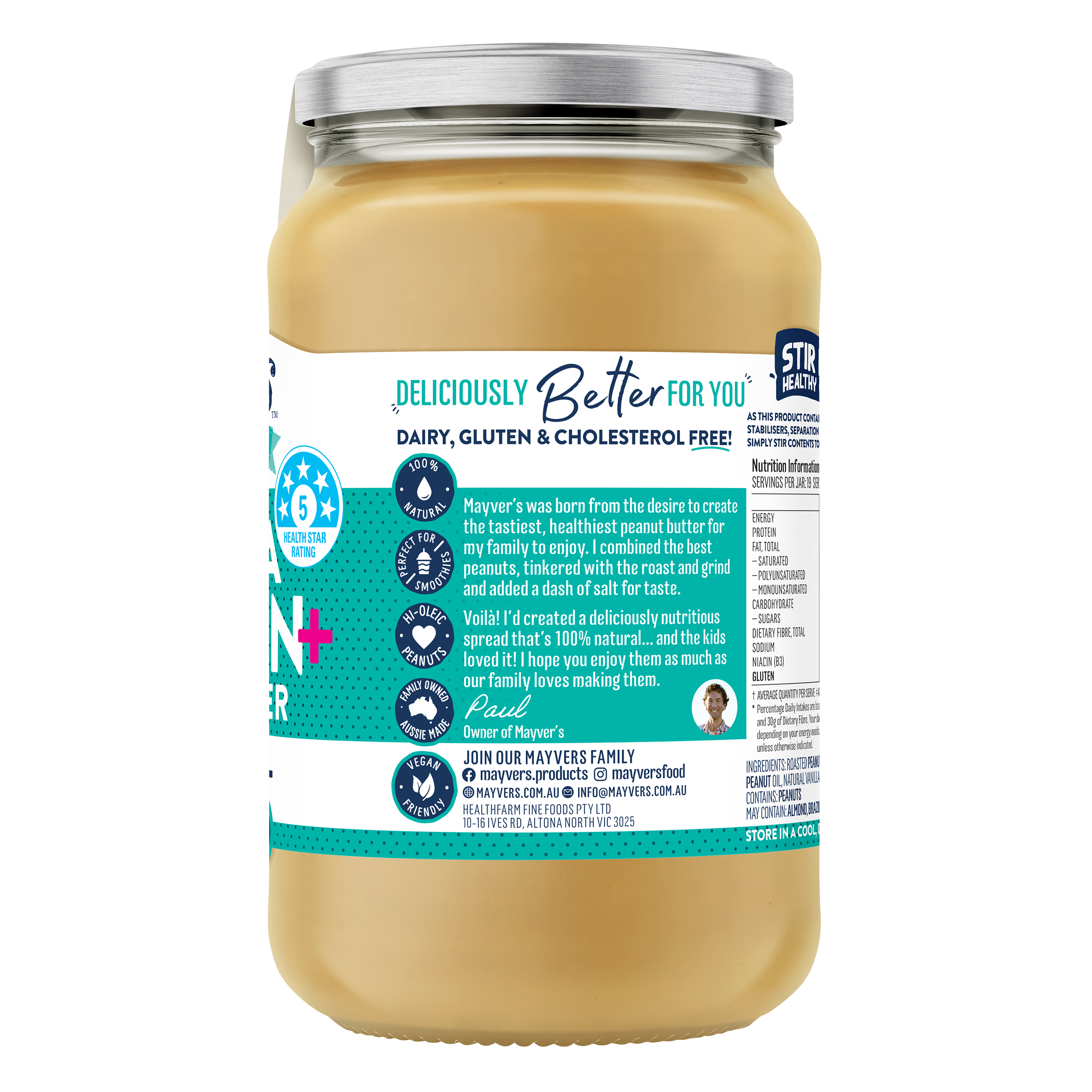 PROTEIN+ VANILLA SMOOTH PEANUT BUTTER 375g