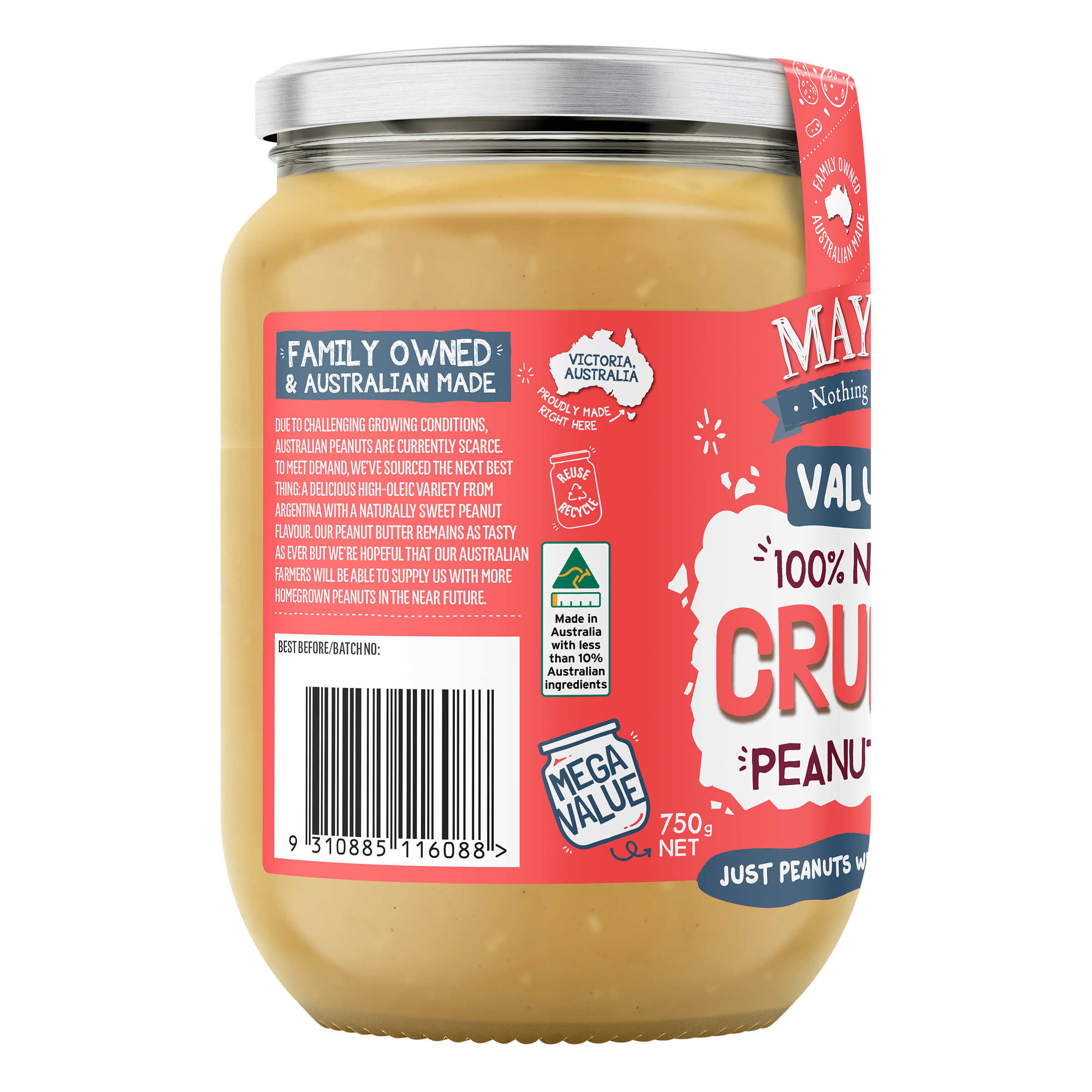 CRUNCHY PEANUT BUTTER 750g
