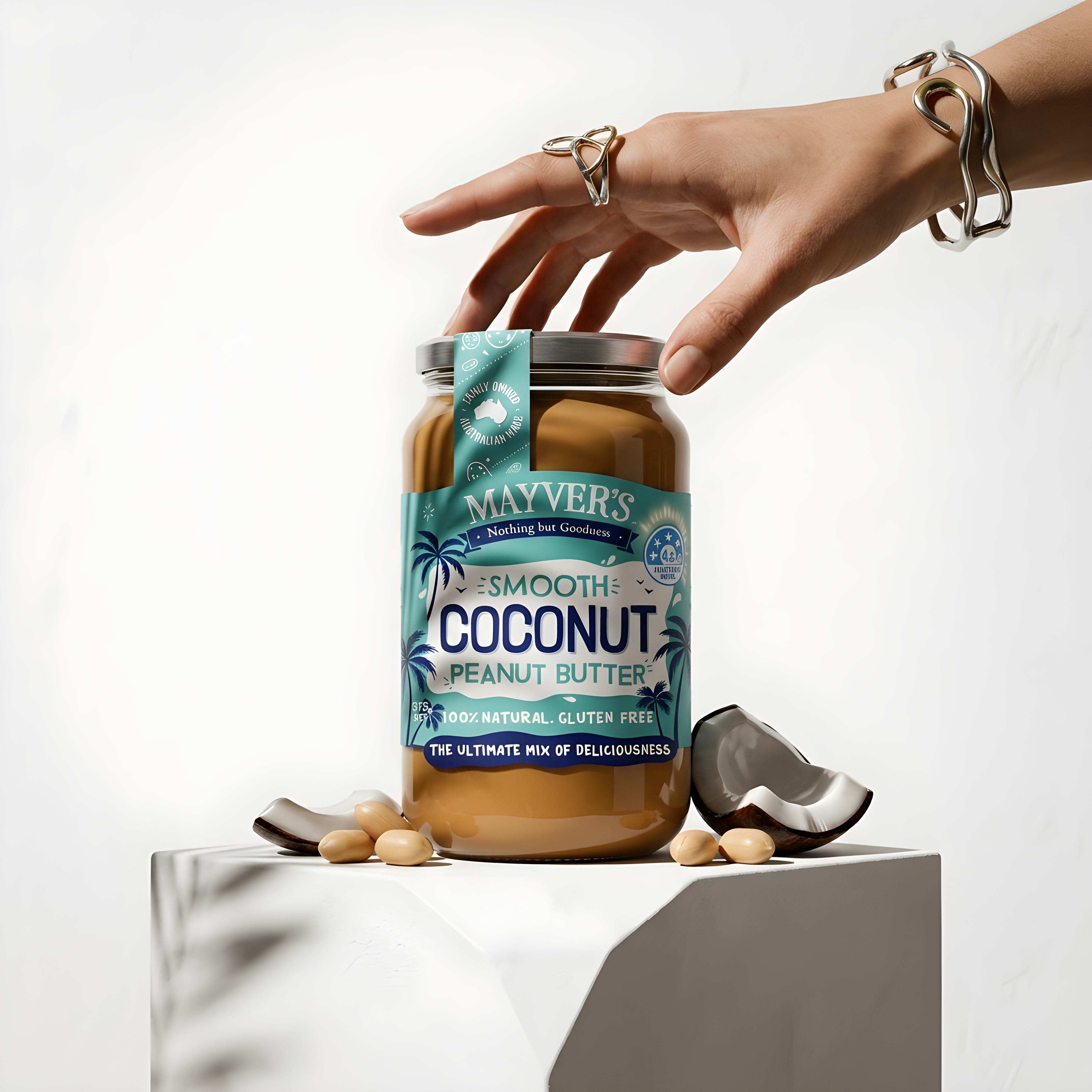 MAYVER'S NATURAL COCONUT PEANUT BUTTER 375g