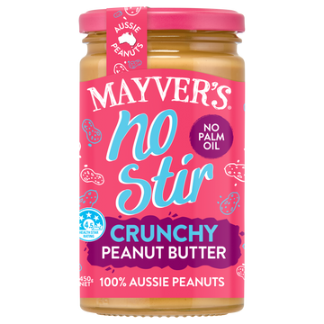 MAYVER'S NO STIR CRUNCHY PEANUT BUTTER 450g