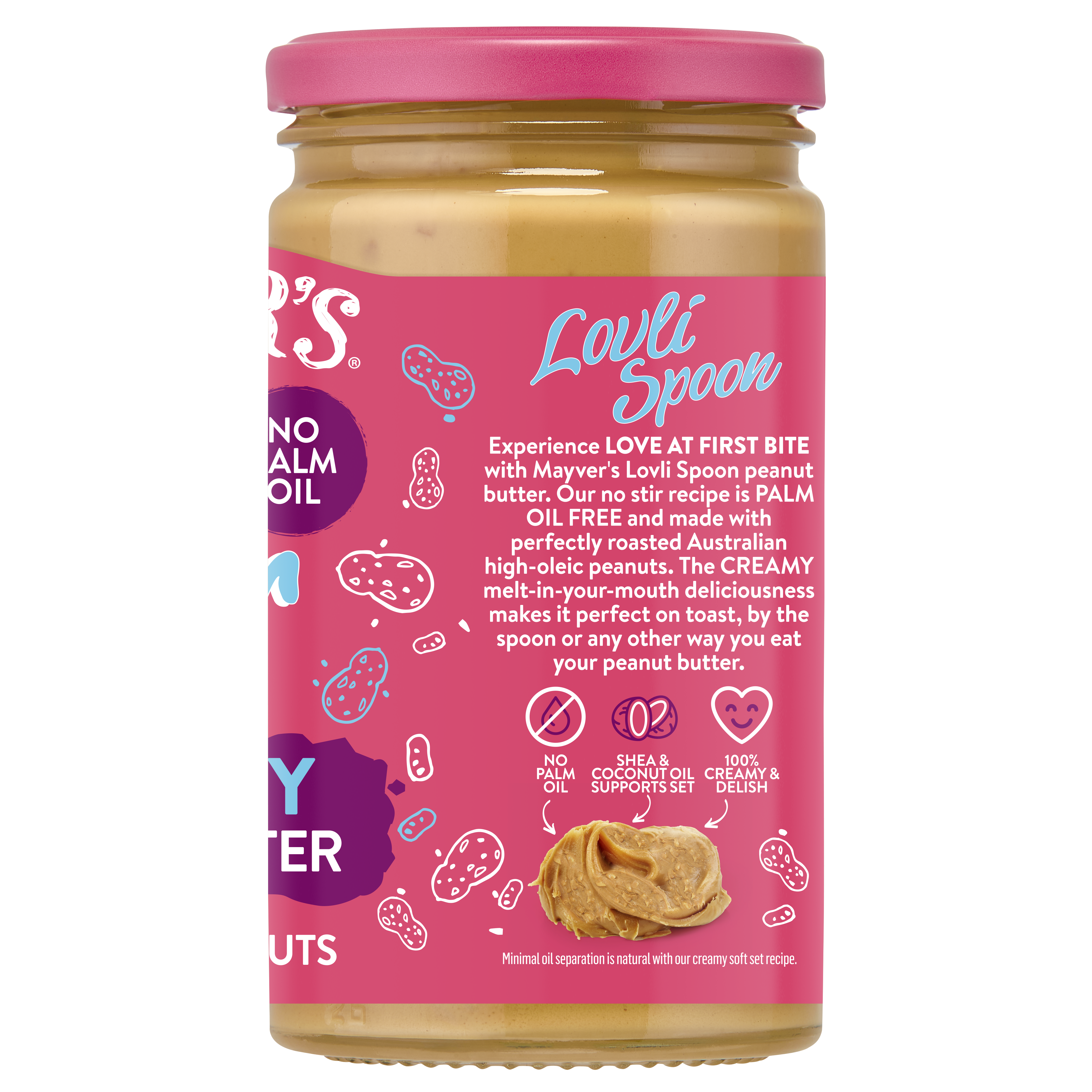 MAYVER'S NO STIR CRUNCHY PEANUT BUTTER 450g