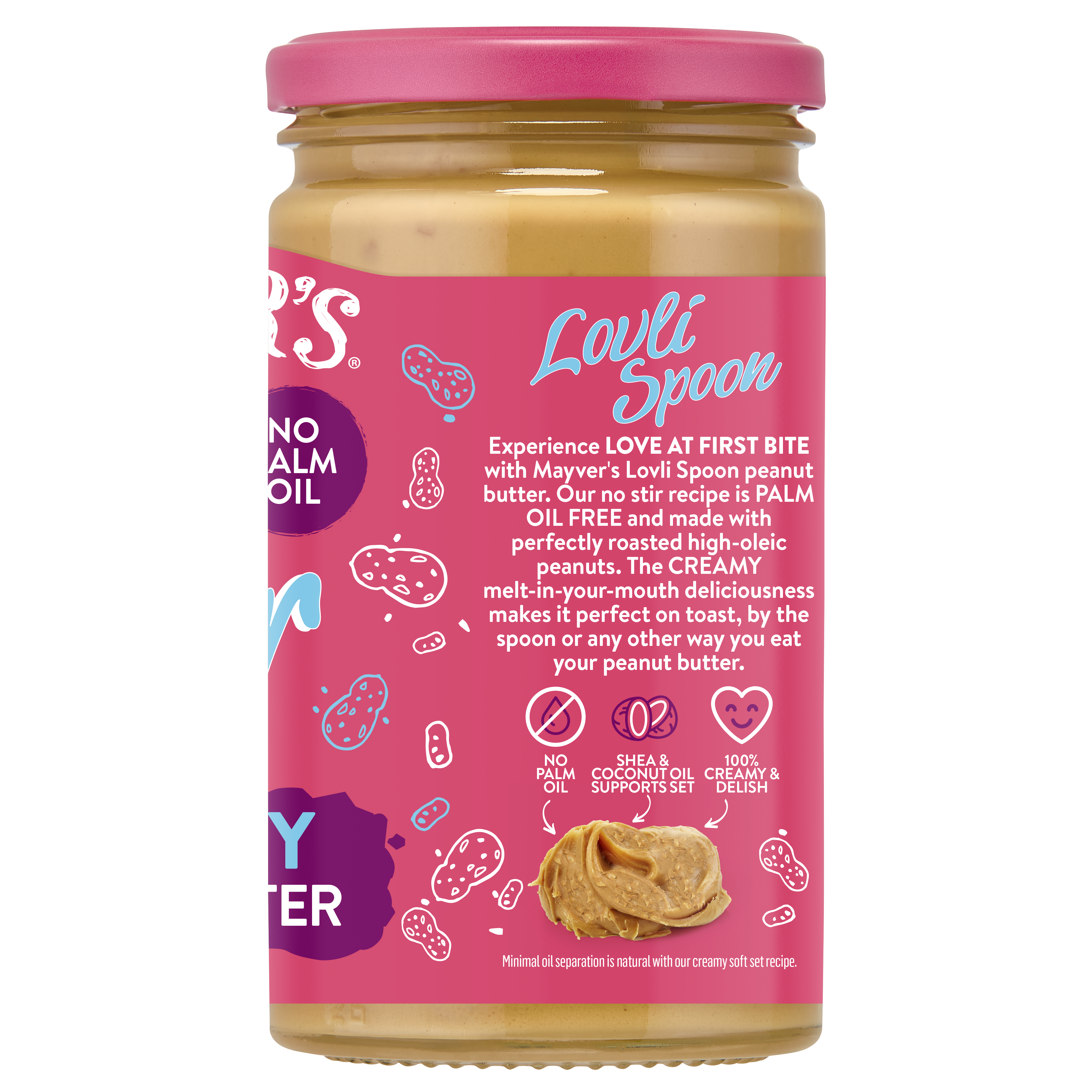 MAYVER'S NO STIR CRUNCHY PEANUT BUTTER 450g