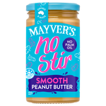 MAYVER'S NO STIR SMOOTH PEANUT BUTTER 450g