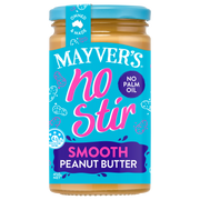 MAYVER'S NO STIR SMOOTH PEANUT BUTTER 450g