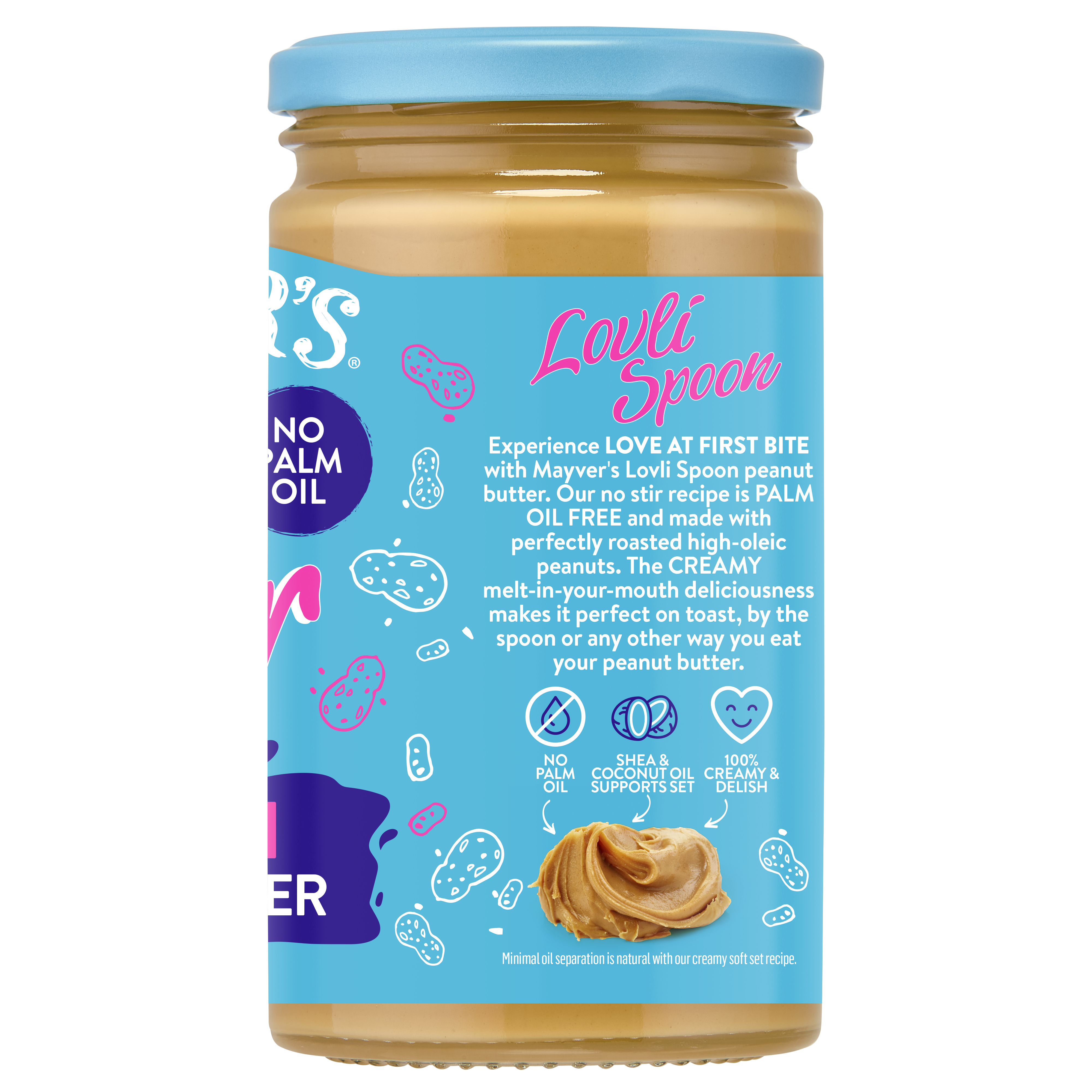 MAYVER'S NO STIR SMOOTH PEANUT BUTTER 450g